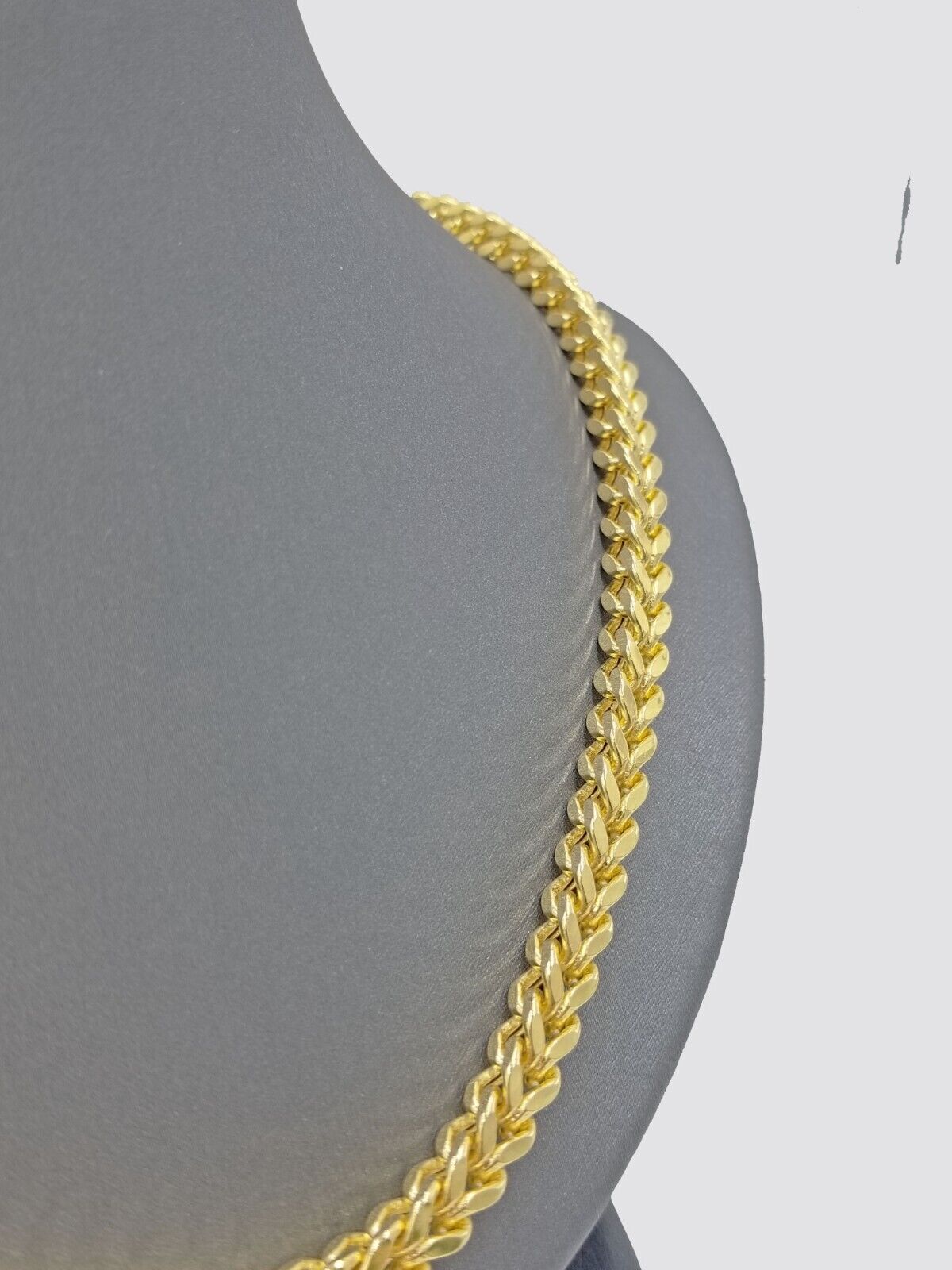 Real 10k Yellow Gold Franco Necklace 5mm 26" inch For Men's 10kt Chain - GoldenlinQ