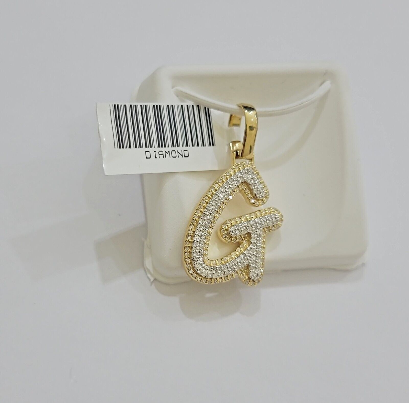 Real 10k Yellow Gold G Charm Pendant Letter Initial With Diamonds For Mens - GoldenlinQ