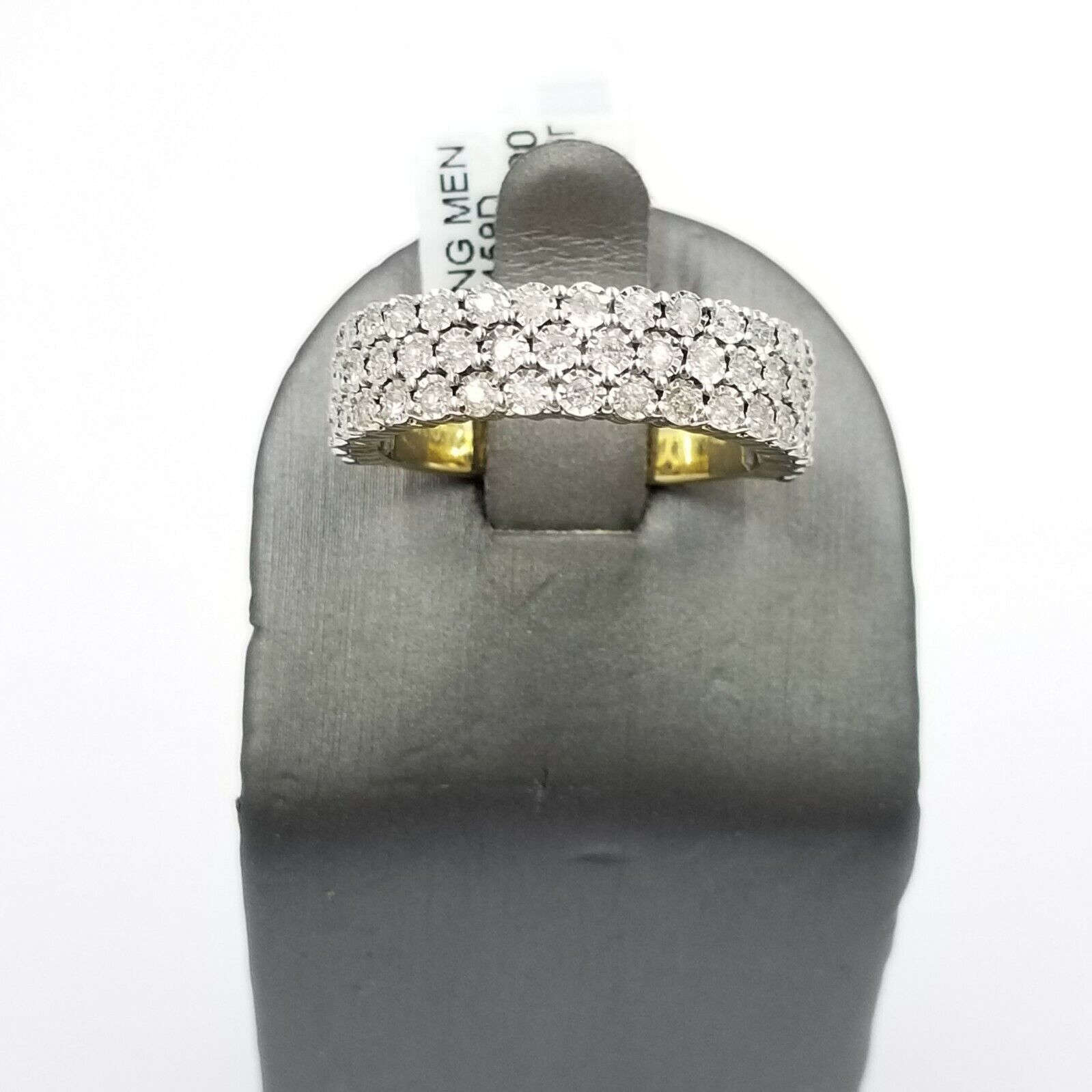 REAL 10k Yellow Gold Genuine Diamond Wedding/Engagement Band Ring Men's SOLID - GoldenlinQ