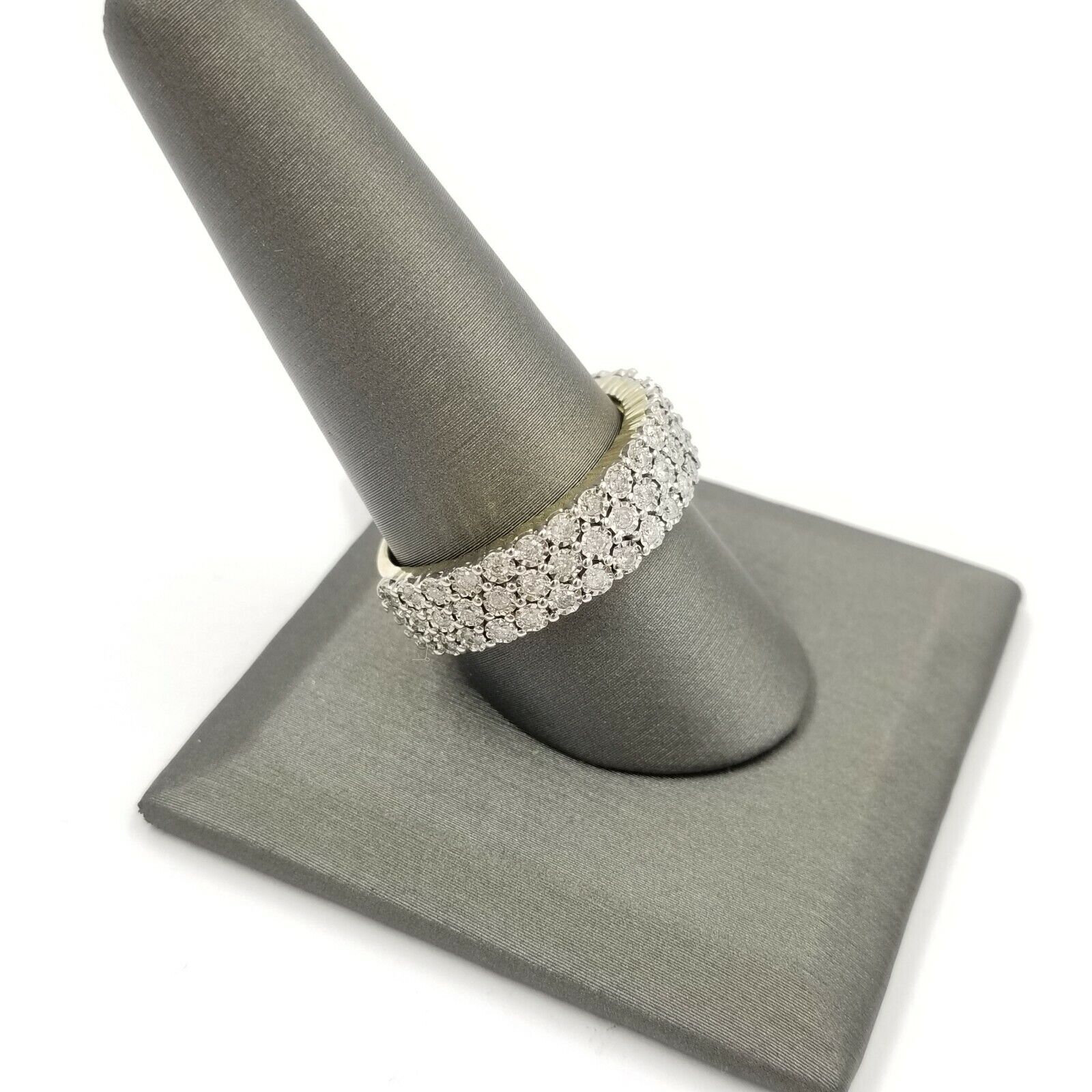 REAL 10k Yellow Gold Genuine Diamond Wedding/Engagement Band Ring Men's SOLID - GoldenlinQ