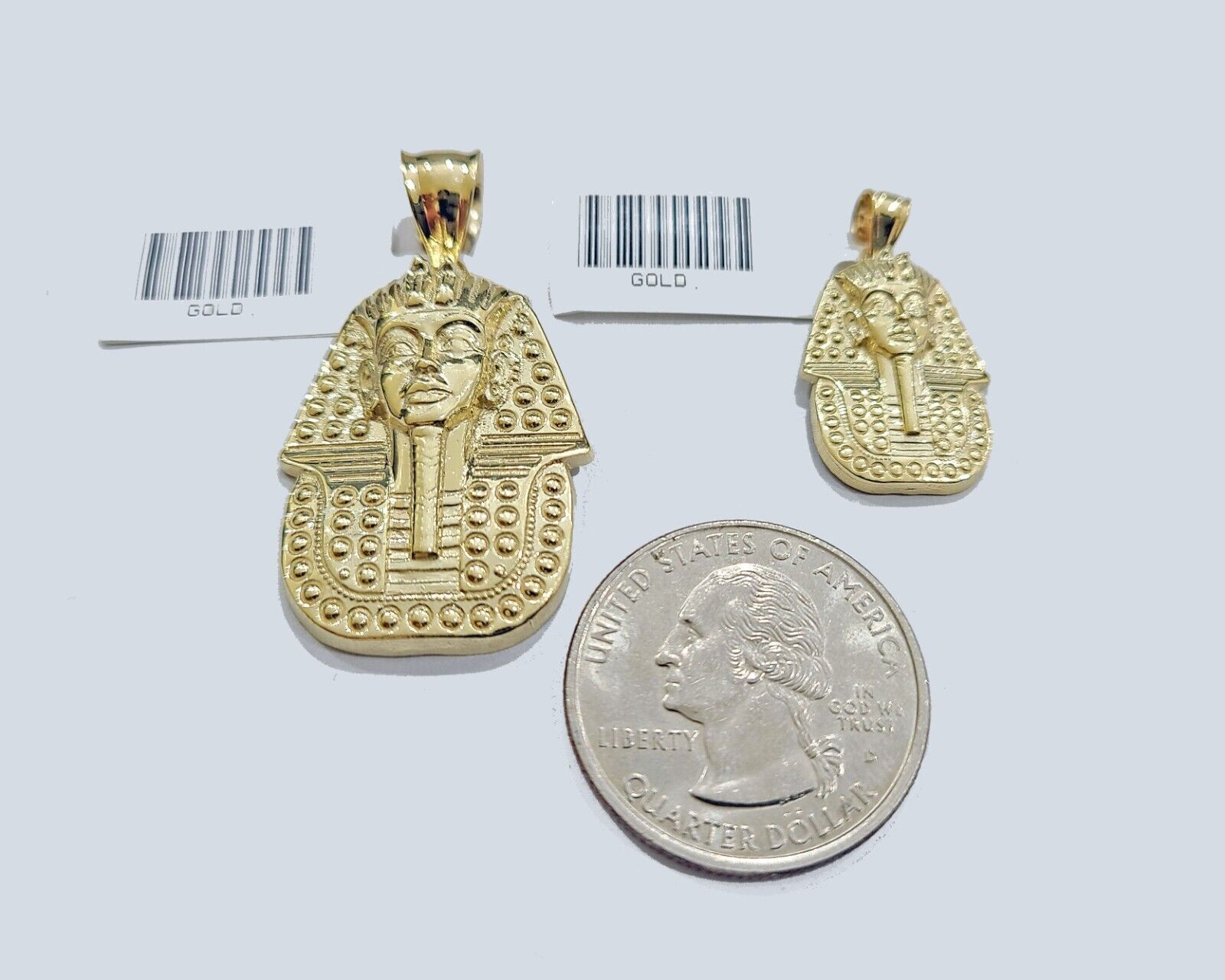Real 10K Yellow Gold Head Charm for 1 - 1.5'' inches Gold Pendant - GoldenlinQ