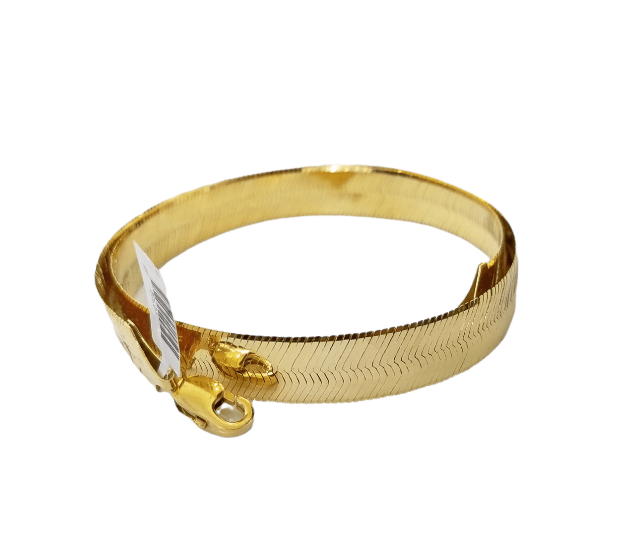 Real 10K Yellow Gold Herring Bone Chain 14mm Necklace 22" Inch Lobster lock - GoldenlinQ