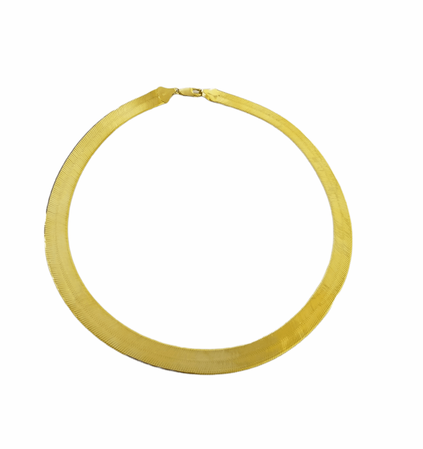 Real 10K Yellow Gold Herringbone 11mm Necklace Chain 20" Inch Solid Lobster Lock - GoldenlinQ
