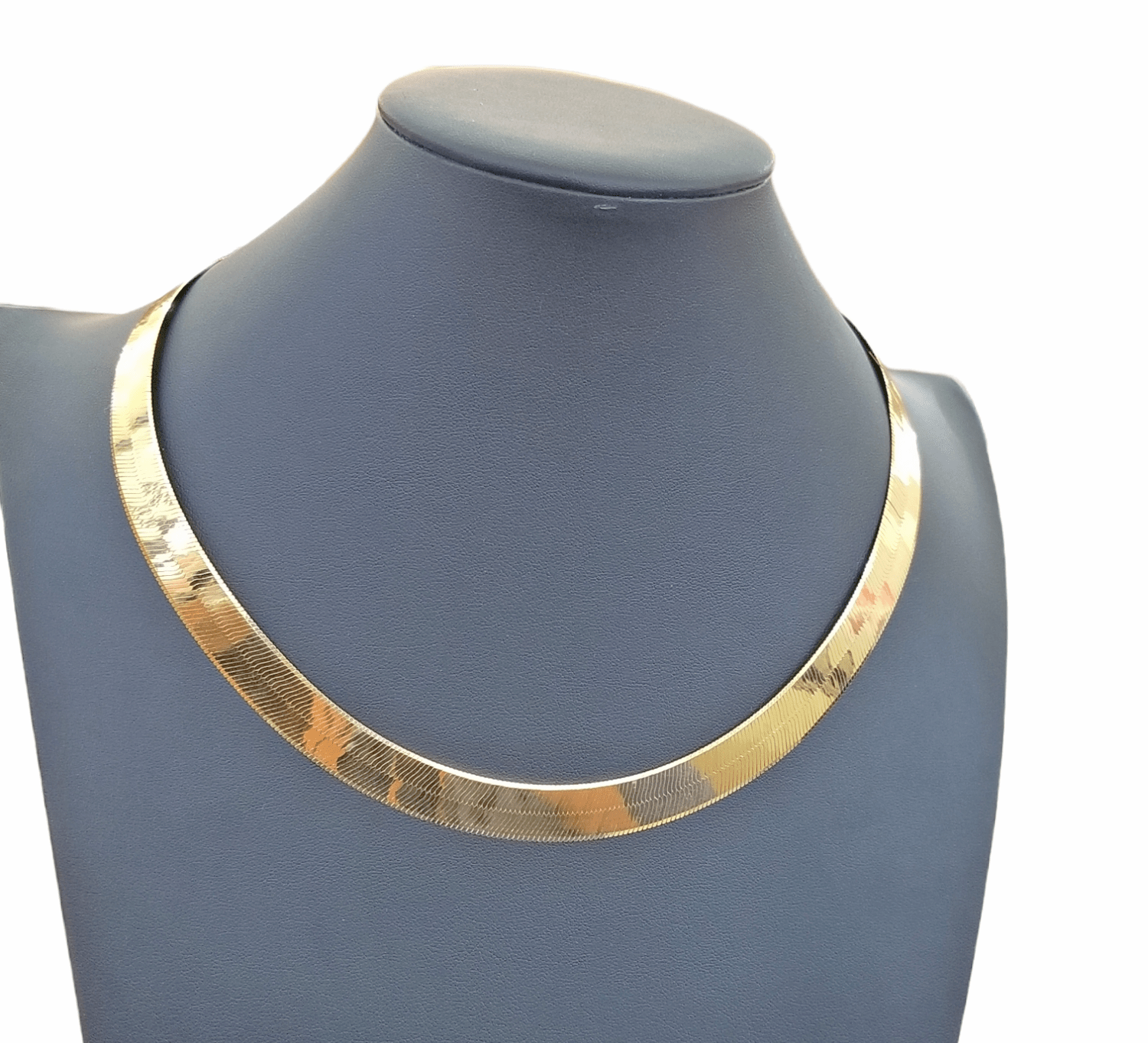 Real 10K Yellow Gold Herringbone 11mm Necklace Chain 20" Inch Solid Lobster Lock - GoldenlinQ