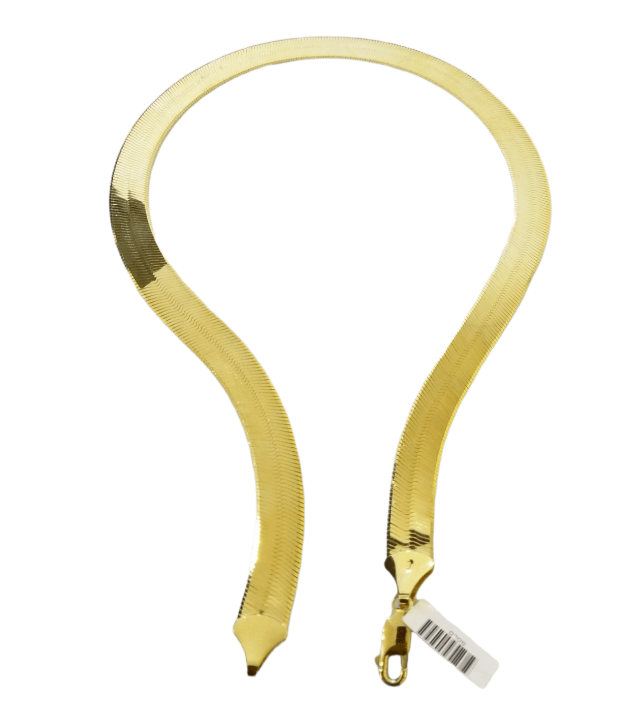 Real 10K Yellow Gold Herringbone 11mm Necklace Chain 23 Inch Solid Lobster Lock - GoldenlinQ