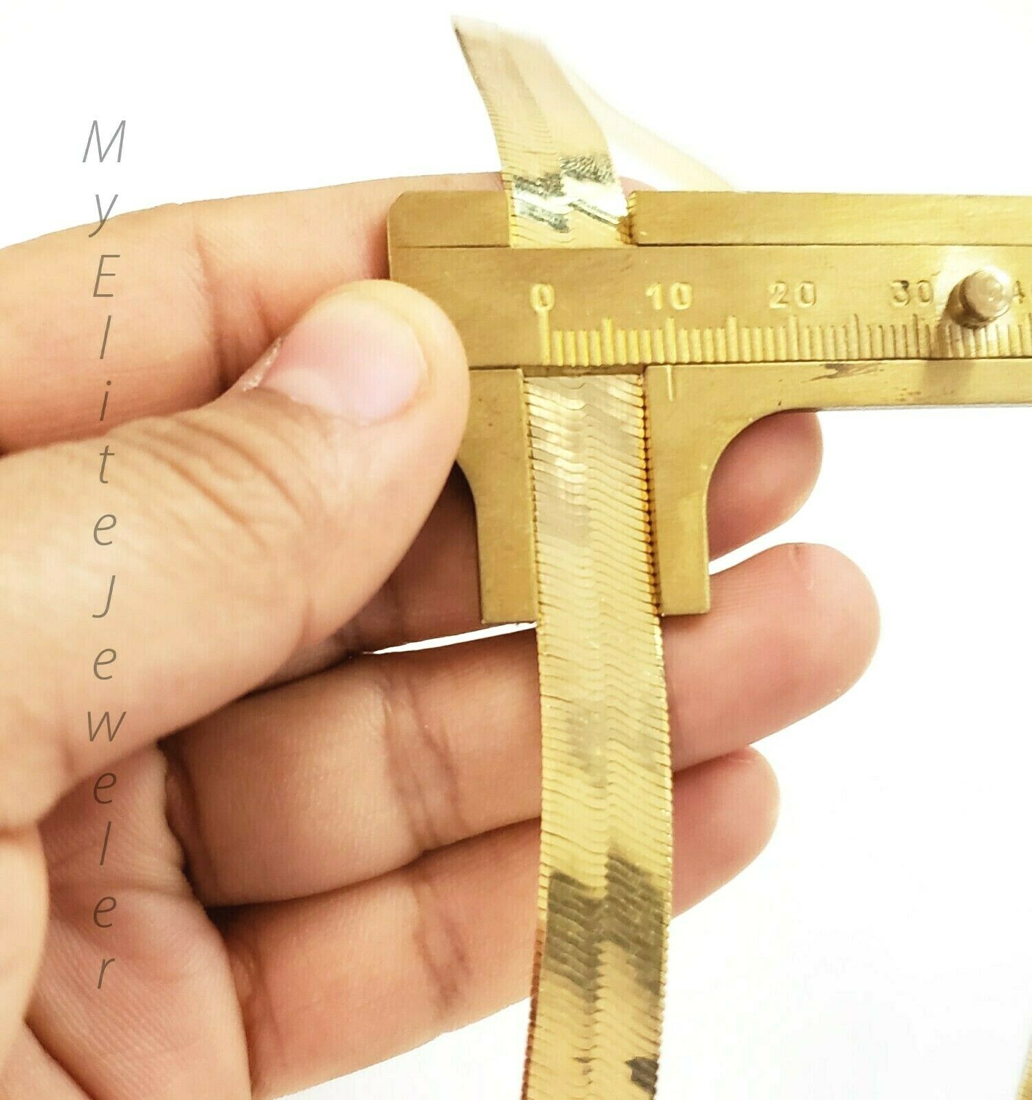 Real 10K Yellow Gold Herringbone Chain 18 Inch 10MM Necklace Ladies Men's SALE!! - GoldenlinQ