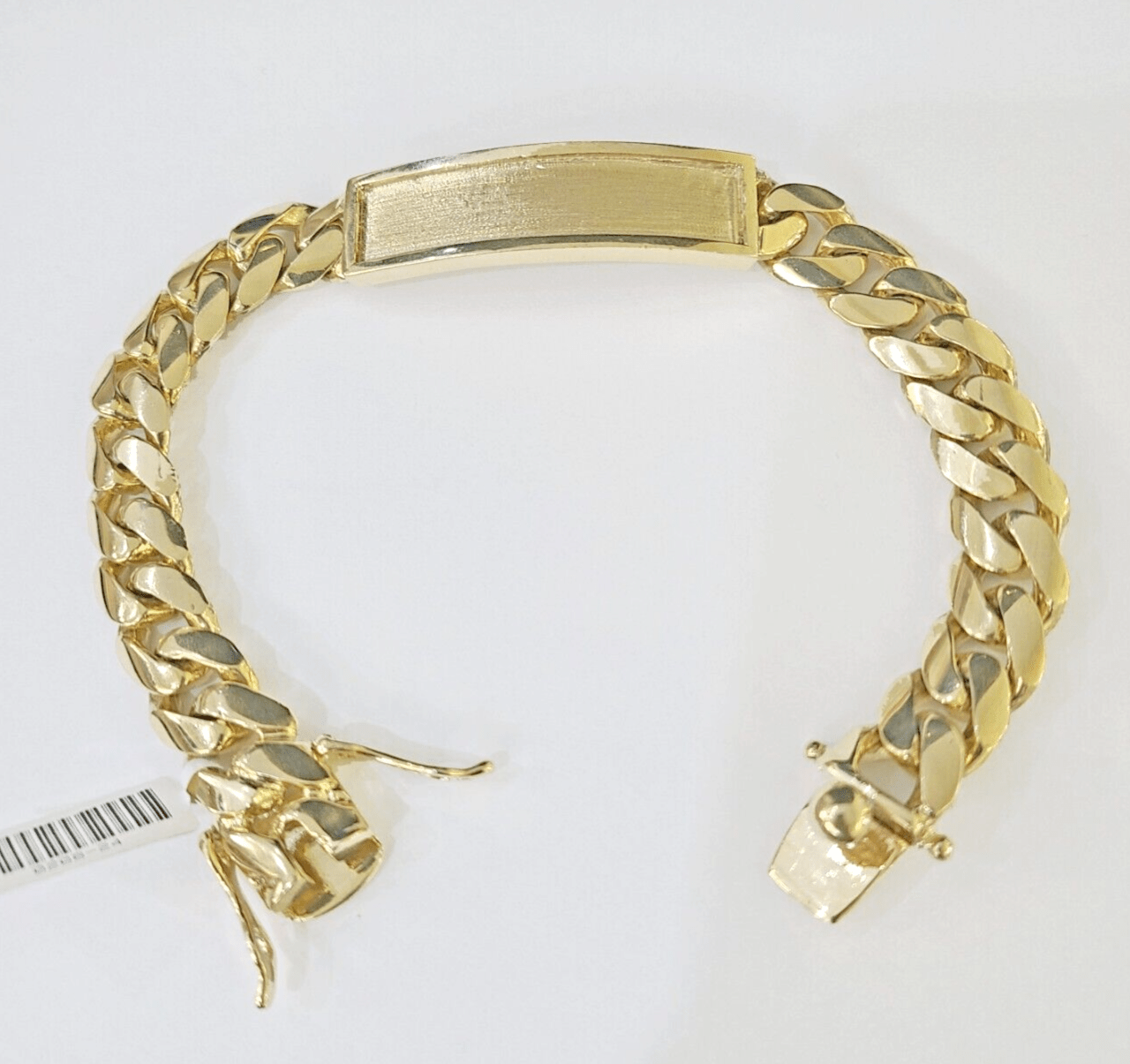 Real 10K Yellow Gold ID Bracelet Miami Cuban Link Solid 12mm 9" inch Name Plate - GoldenlinQ