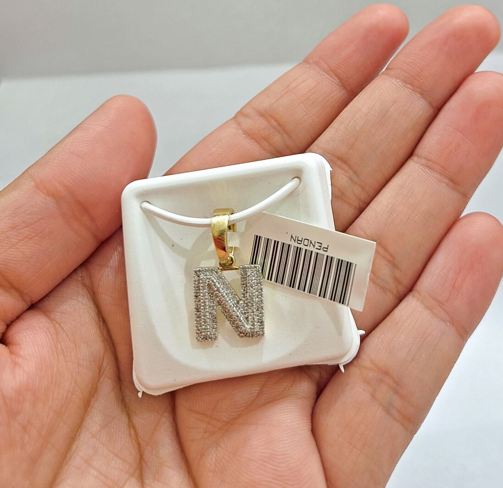 Real 10K Yellow Gold Initials Diamond Cut Charm A - Z Pendant Alphabets - GoldenlinQ