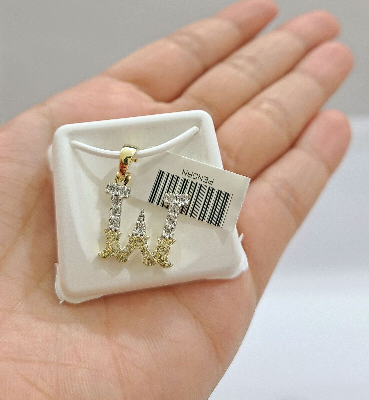 Real 10K Yellow Gold Initials Diamond Cut Charm A - Z Pendant Alphabets - GoldenlinQ