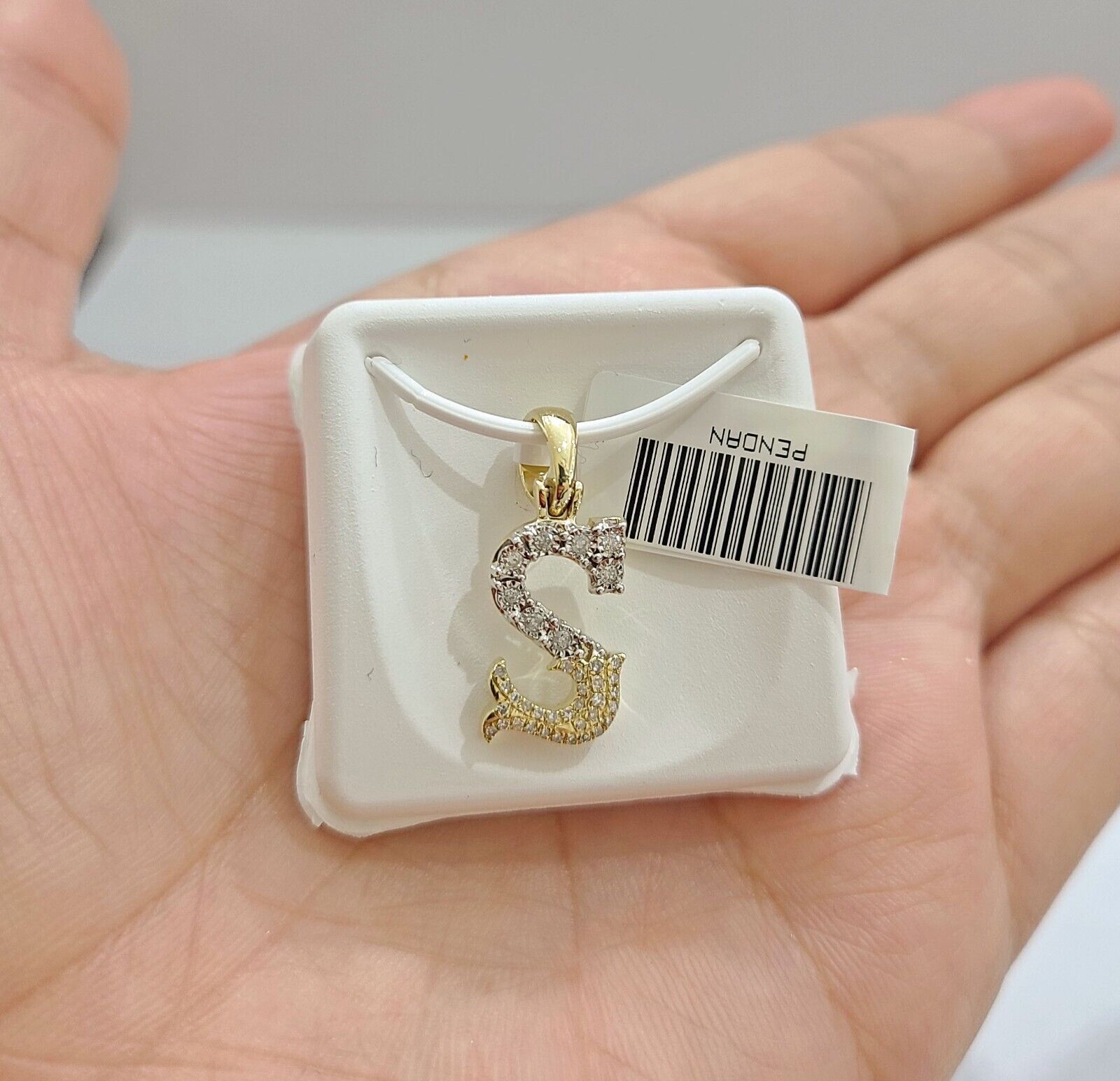 Real 10K Yellow Gold Initials Diamond Cut Charm A - Z Pendant Alphabets - GoldenlinQ