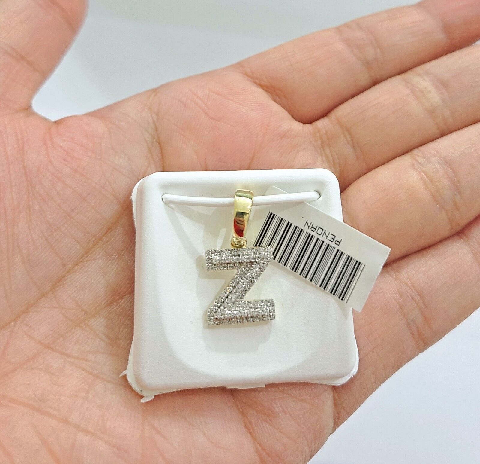 Real 10K Yellow Gold Initials Diamond Cut Charm A - Z Pendant Alphabets - GoldenlinQ