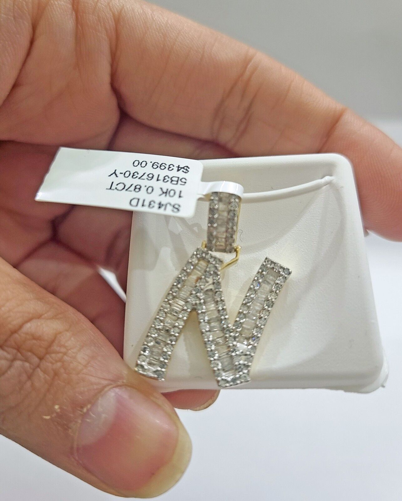 Real 10K Yellow Gold Initials Diamond Cut Charm A - Z Pendant Alphabets - GoldenlinQ