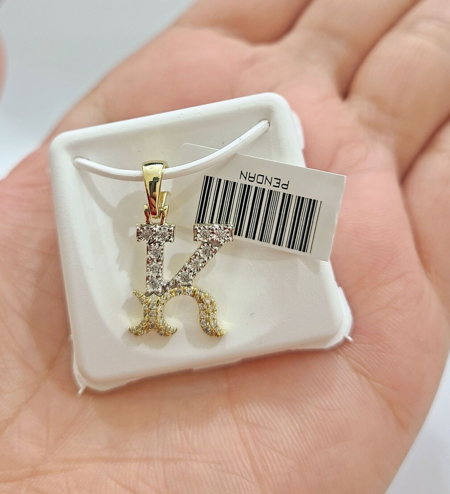 Real 10K Yellow Gold Initials Diamond Cut Charm A - Z Pendant Alphabets - GoldenlinQ