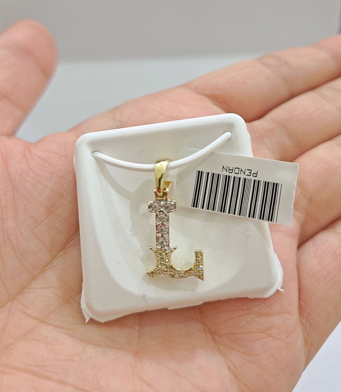 Real 10K Yellow Gold Initials Diamond Cut Charm A - Z Pendant Alphabets - GoldenlinQ