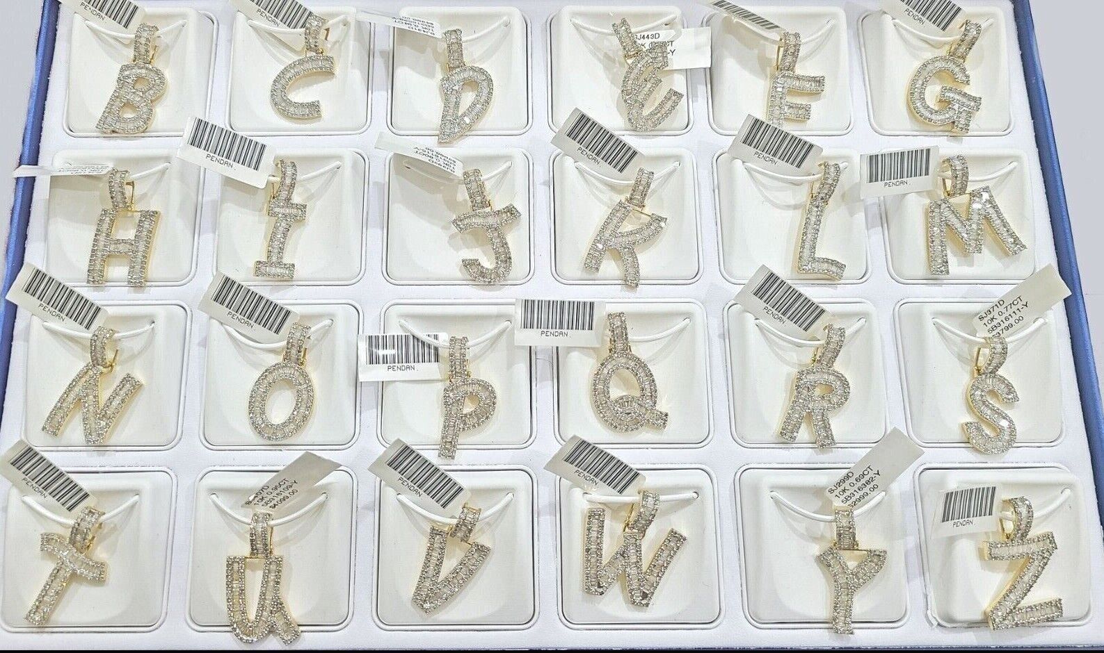 Real 10K Yellow Gold Initials Diamond Cut Charm A - Z Pendant Alphabets - GoldenlinQ