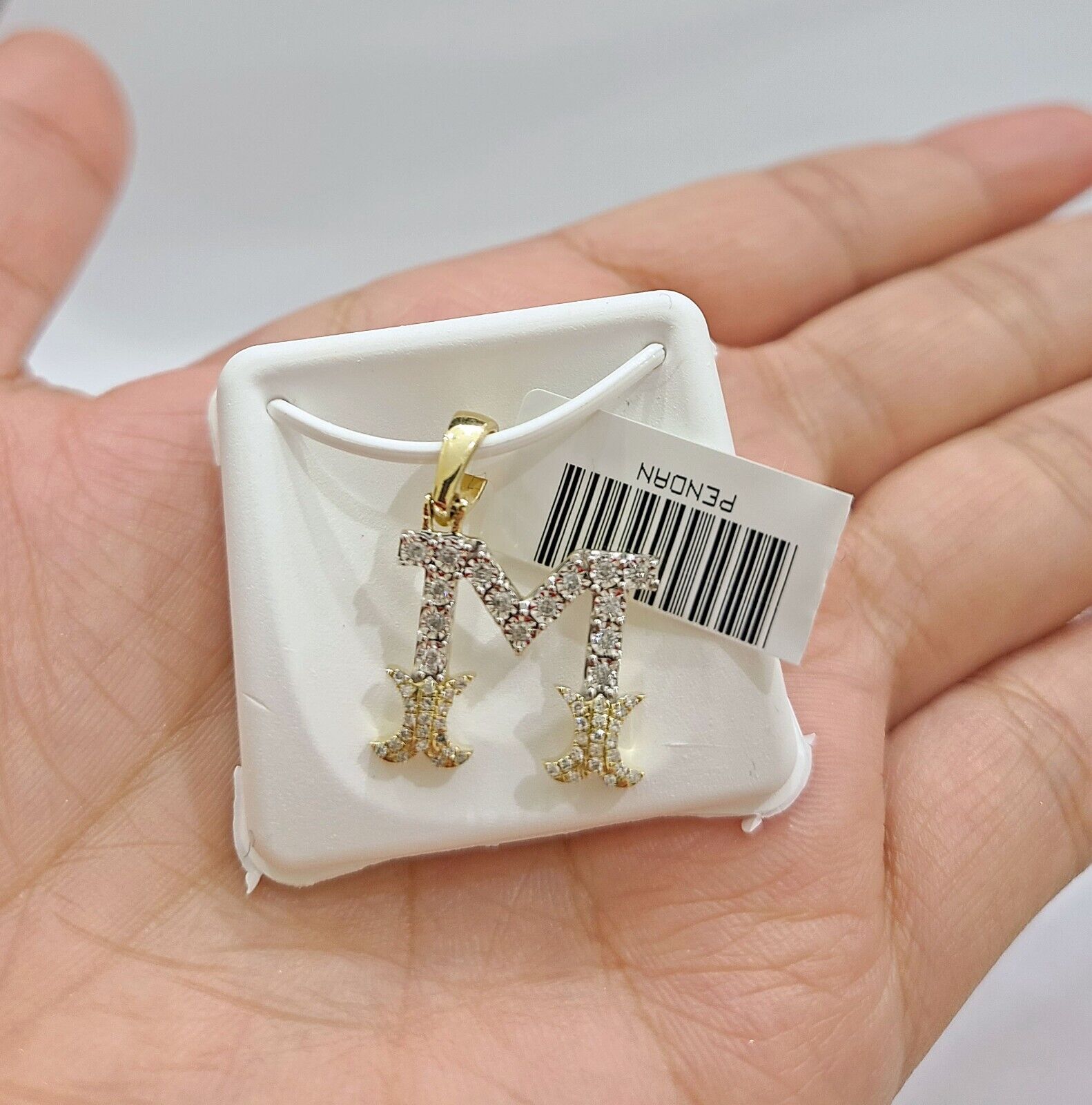 Real 10K Yellow Gold Initials Diamond Cut Charm A - Z Pendant Alphabets - GoldenlinQ