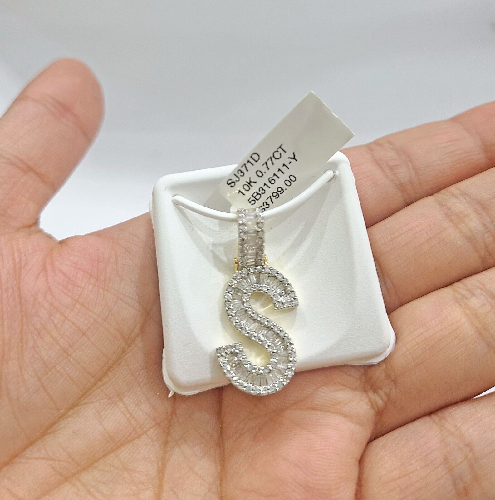 Real 10K Yellow Gold Initials Diamond Cut Charm A - Z Pendant Alphabets - GoldenlinQ