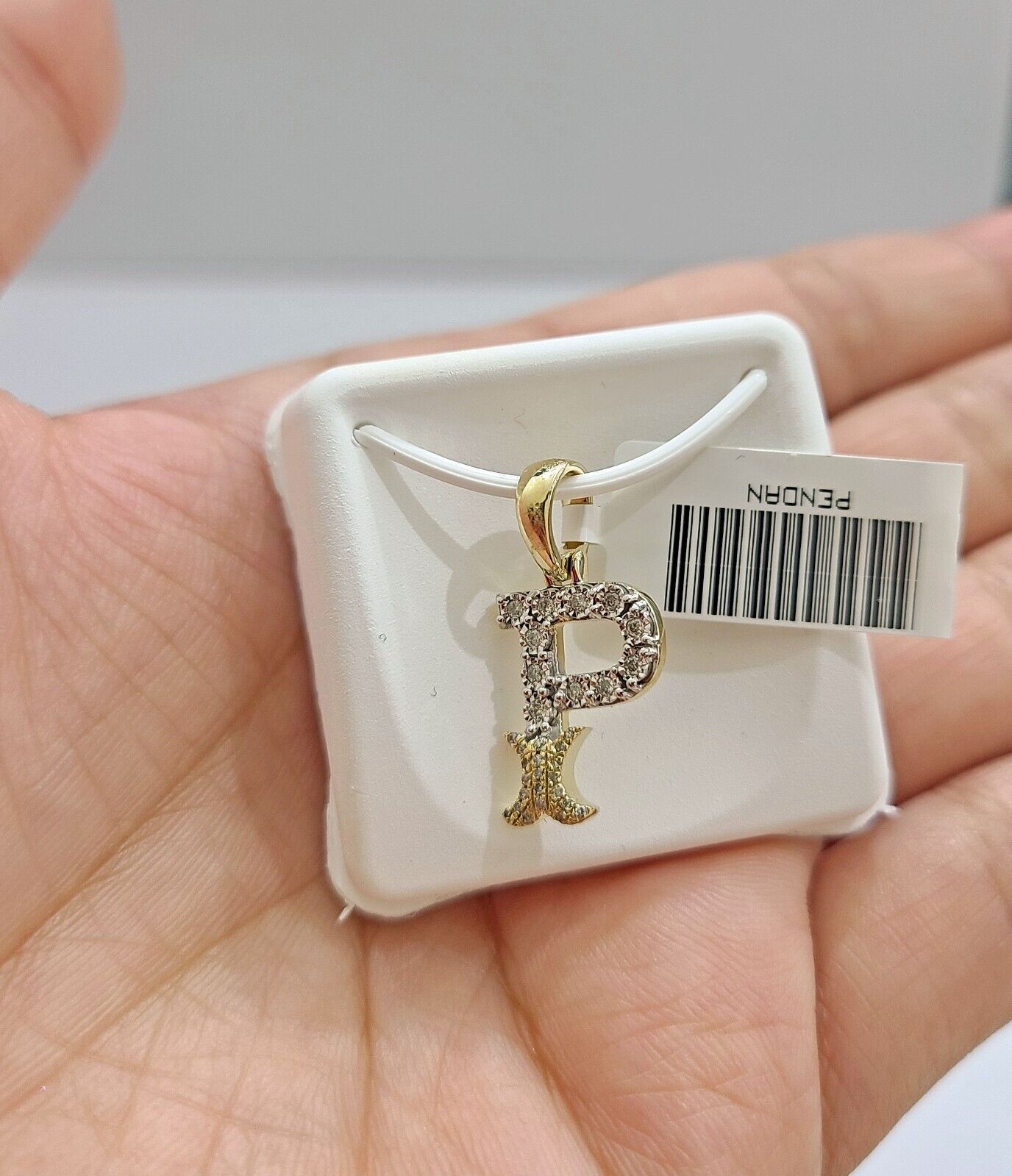 Real 10K Yellow Gold Initials Diamond Cut Charm A - Z Pendant Alphabets - GoldenlinQ