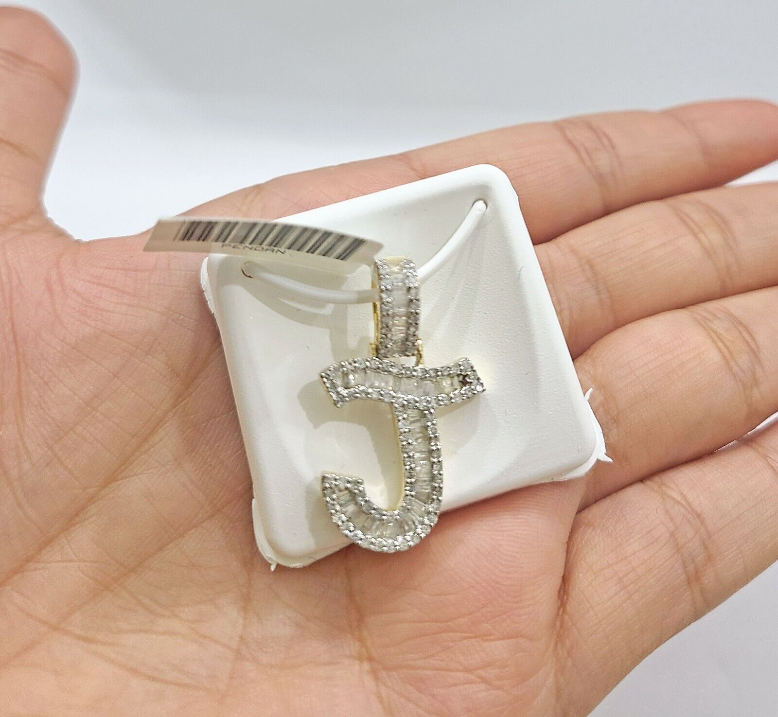 Real 10K Yellow Gold Initials Diamond Cut Charm A - Z Pendant Alphabets - GoldenlinQ