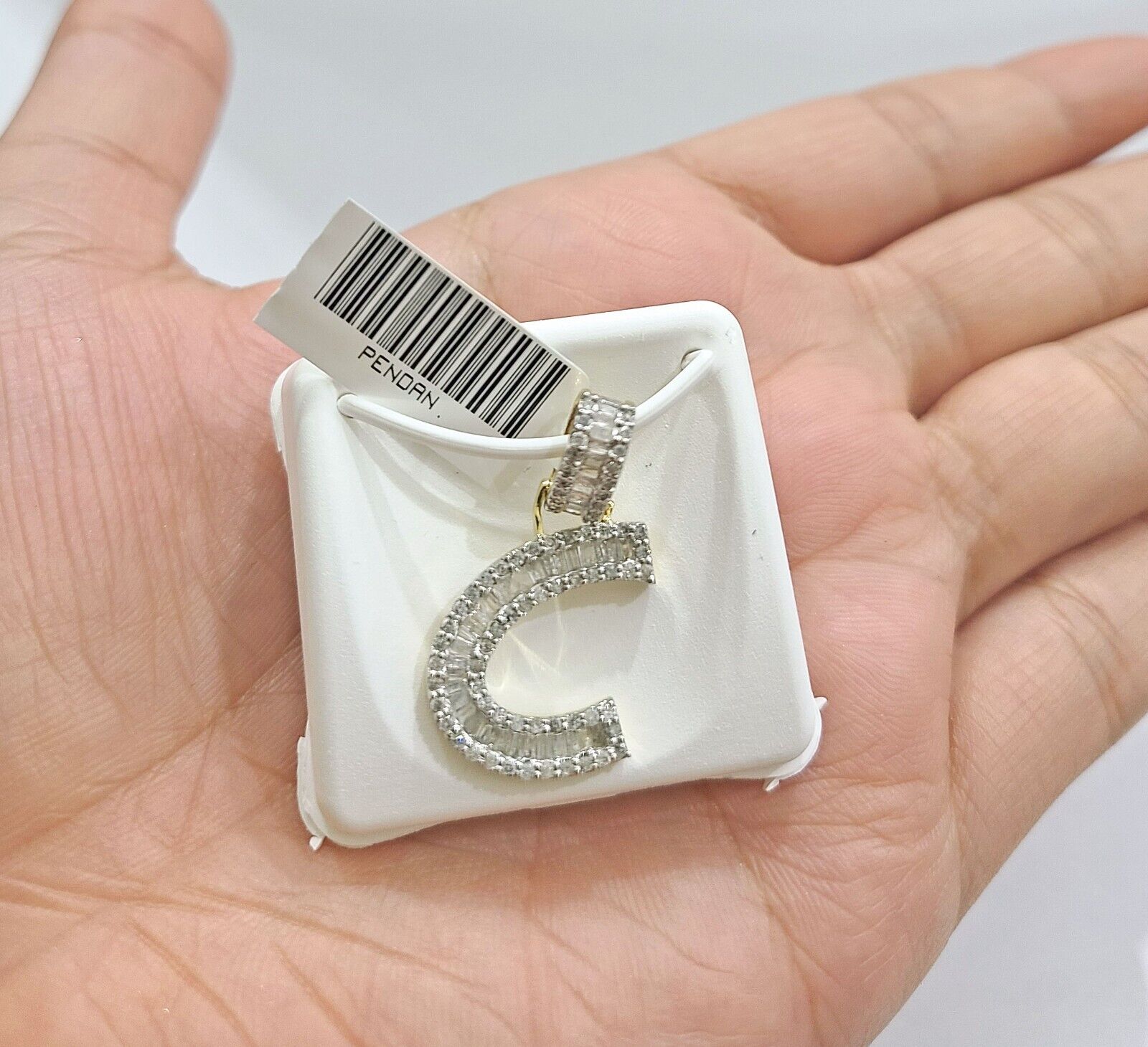 Real 10K Yellow Gold Initials Diamond Cut Charm A - Z Pendant Alphabets - GoldenlinQ