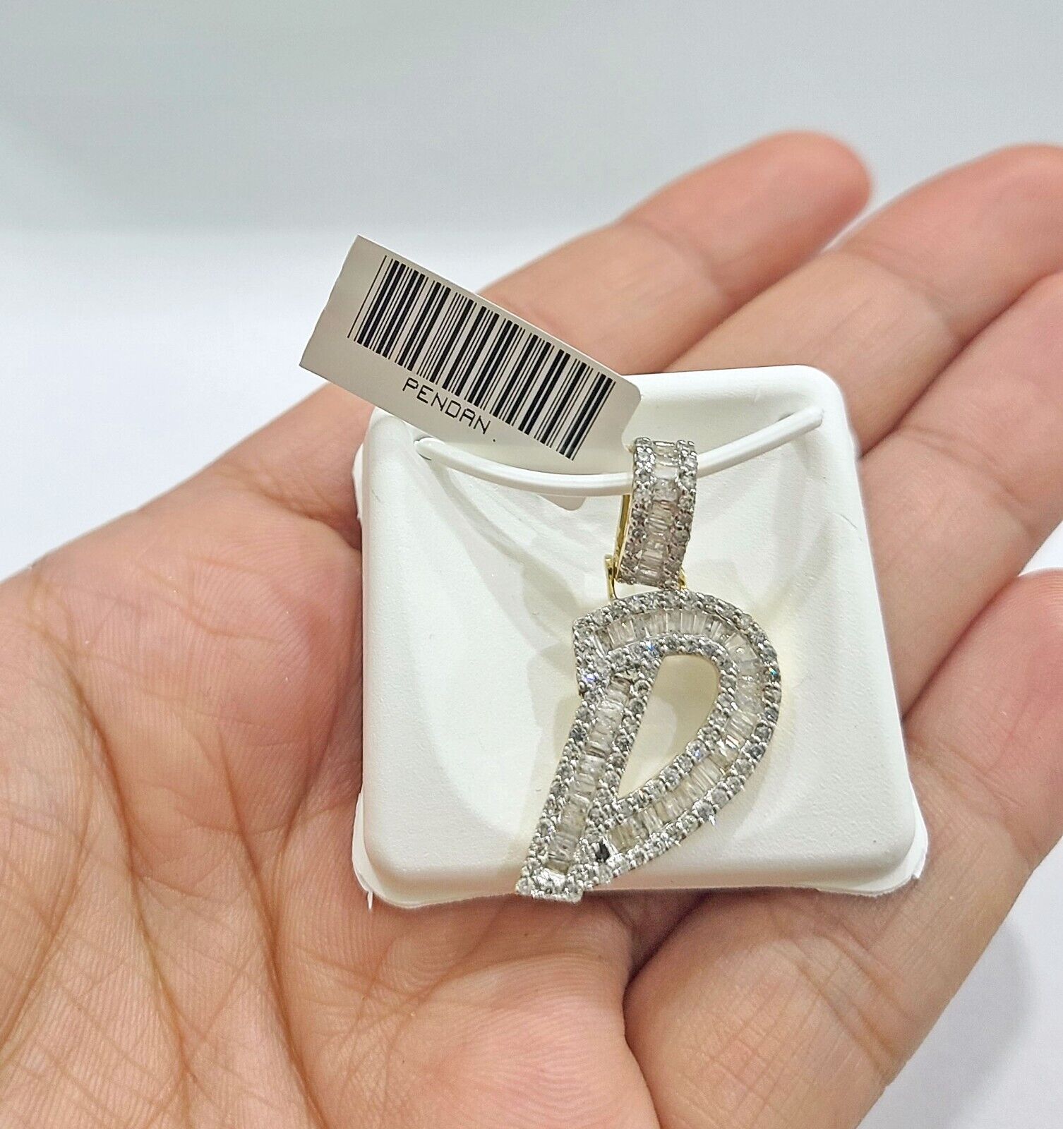 Real 10K Yellow Gold Initials Diamond Cut Charm A - Z Pendant Alphabets - GoldenlinQ