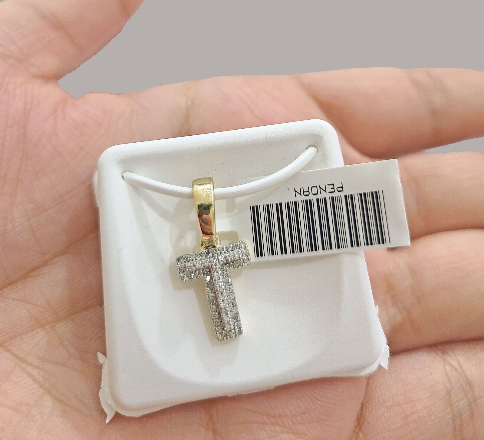 Real 10K Yellow Gold Initials Diamond Cut Charm A - Z Pendant Alphabets - GoldenlinQ