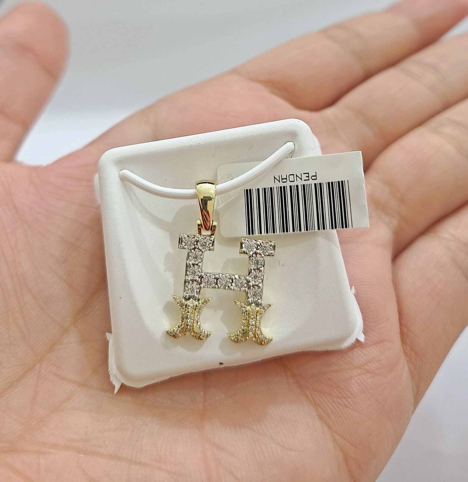 Real 10K Yellow Gold Initials Diamond Cut Charm A - Z Pendant Alphabets - GoldenlinQ