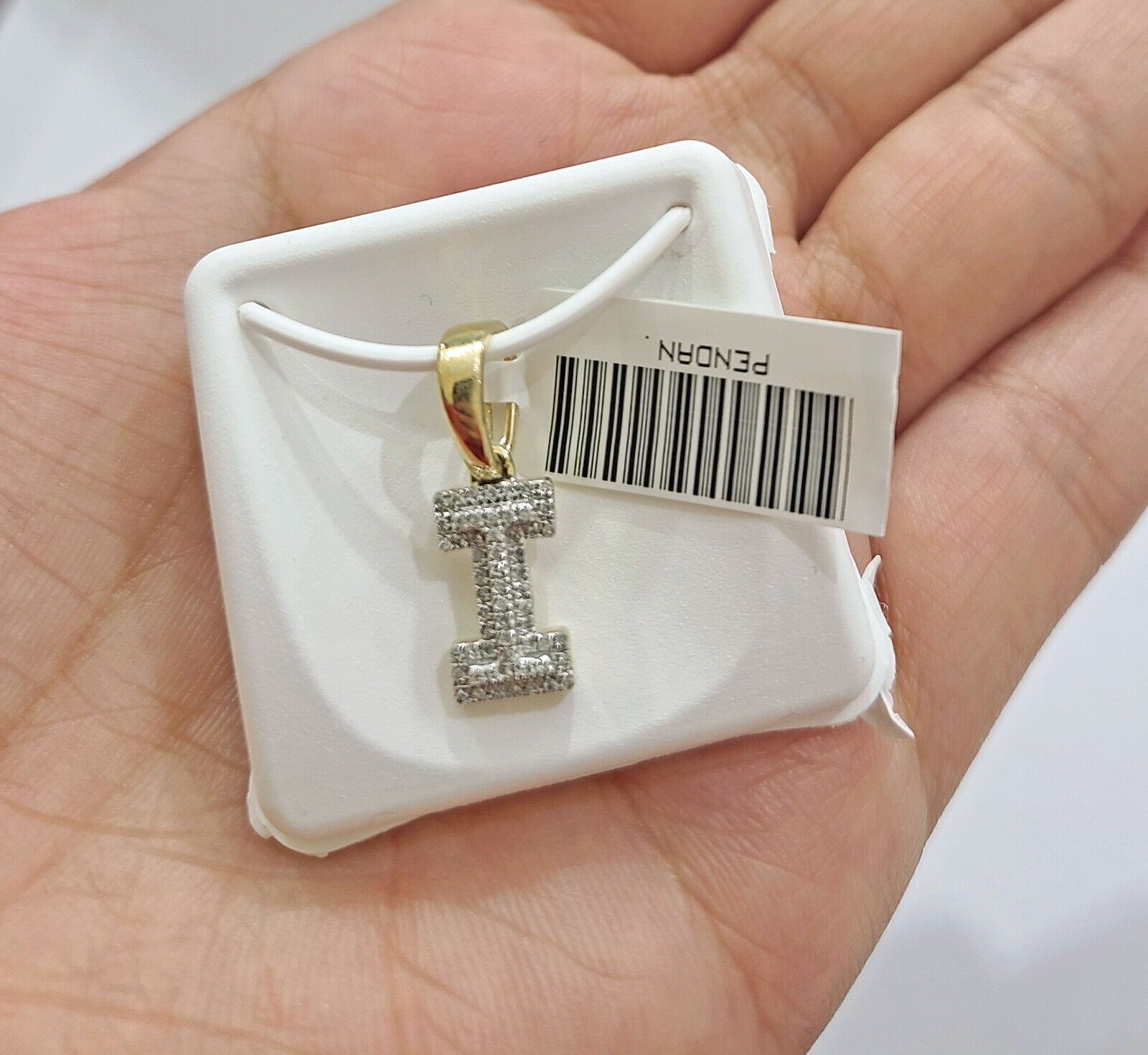 Real 10K Yellow Gold Initials Diamond Cut Charm A - Z Pendant Alphabets - GoldenlinQ