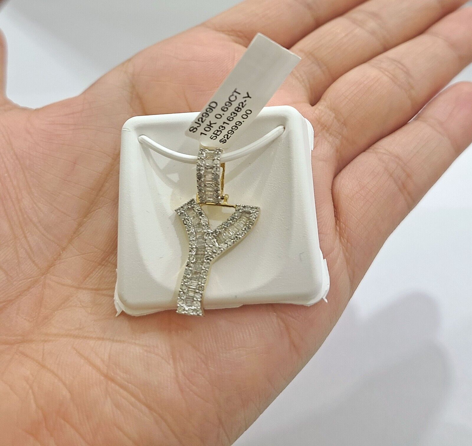 Real 10K Yellow Gold Initials Diamond Cut Charm A - Z Pendant Alphabets - GoldenlinQ