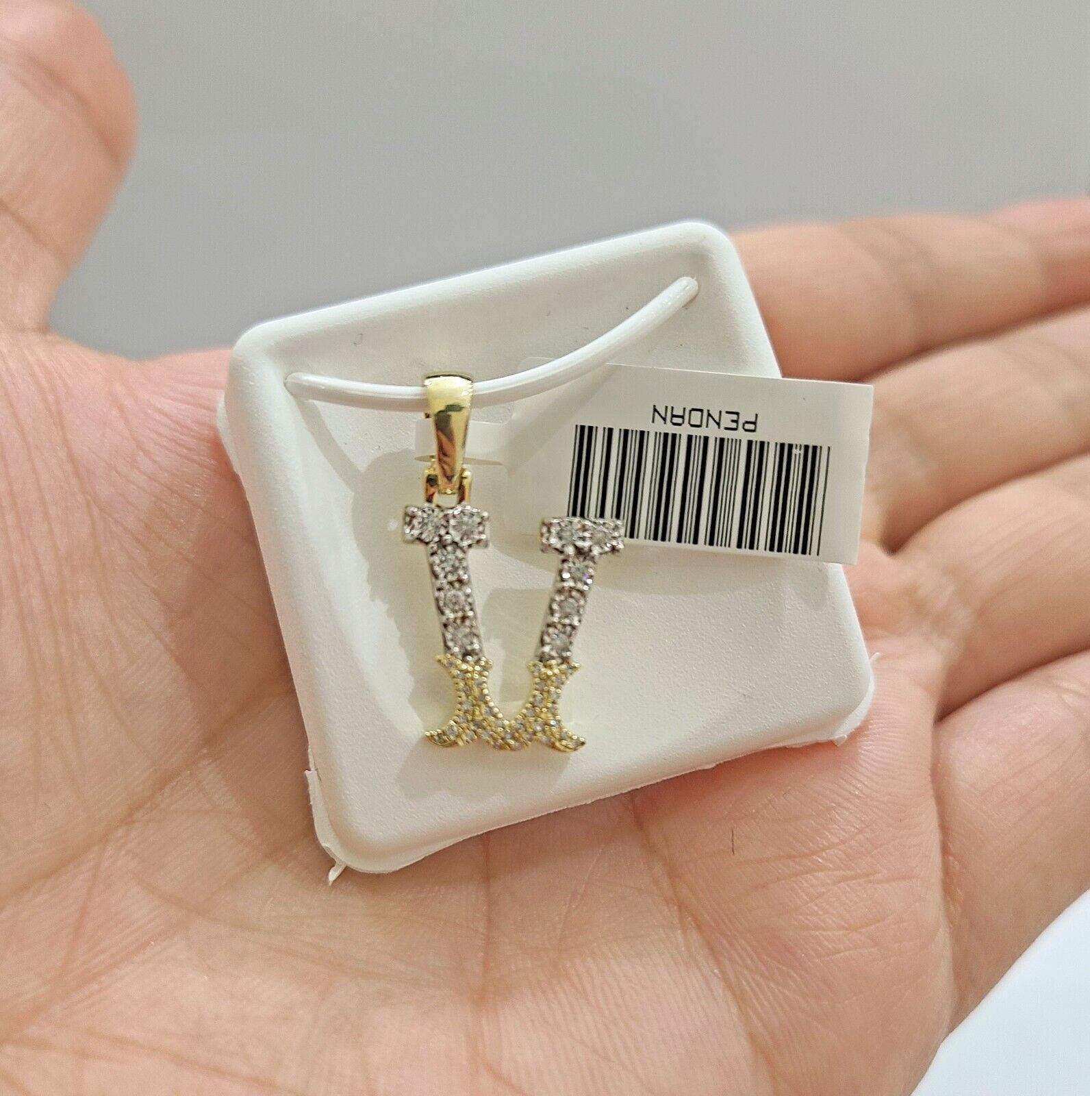 Real 10K Yellow Gold Initials Diamond Cut Charm A - Z Pendant Alphabets - GoldenlinQ