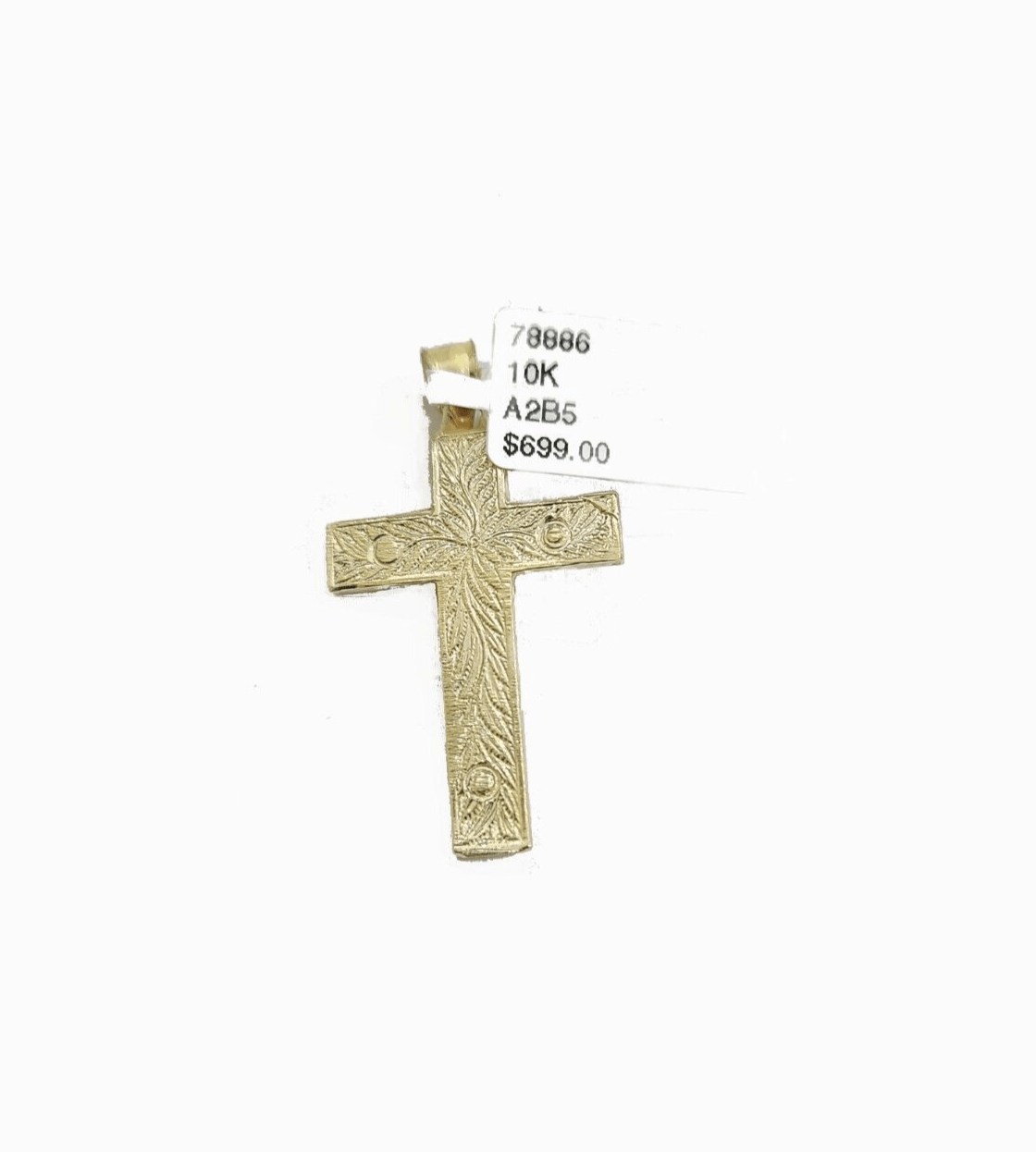 Real 10k Yellow Gold Jesus Cross Charm Rope Chain Necklace 3mm 22'' Pendant 10kt - GoldenlinQ