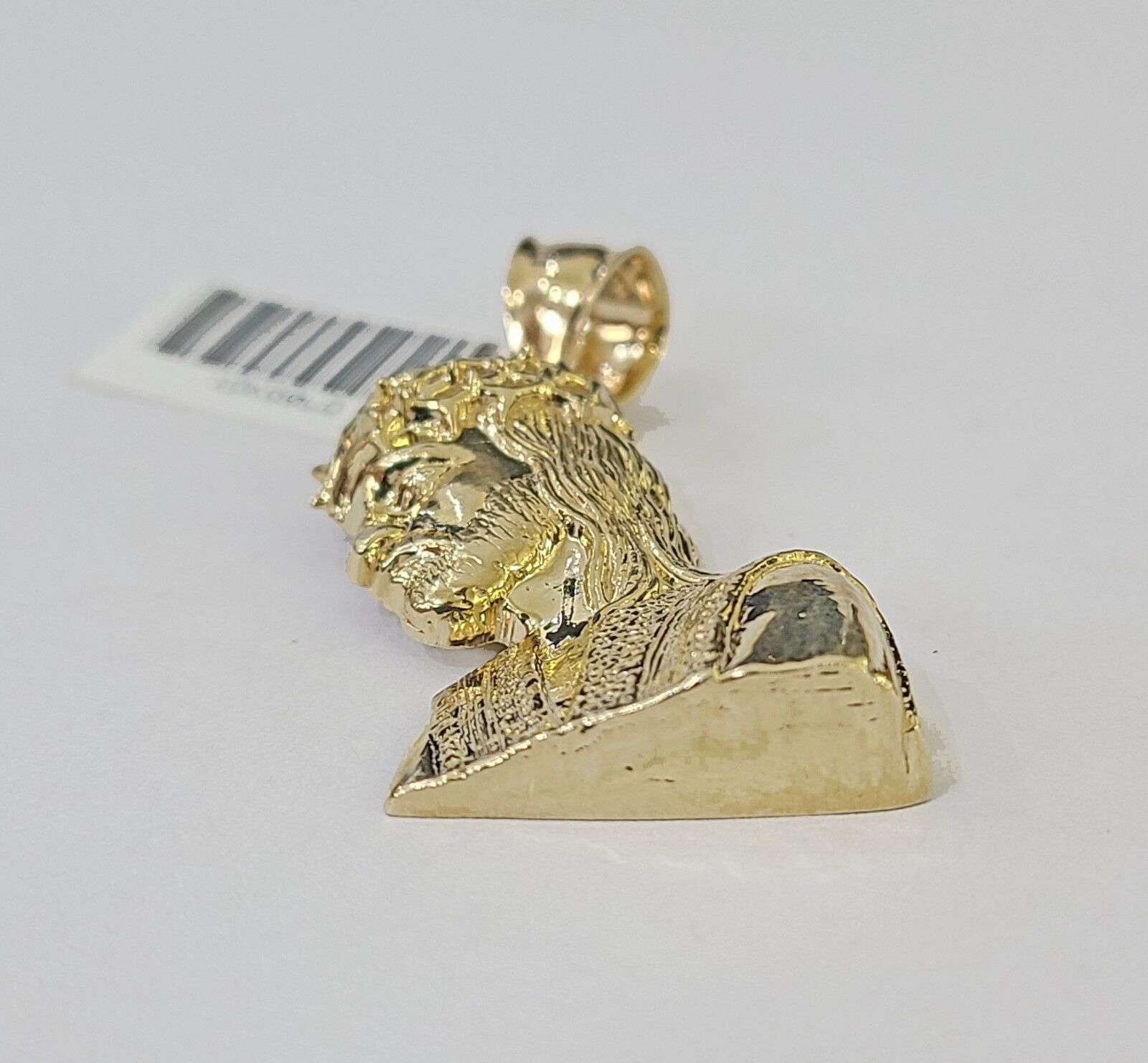 Real 10K Yellow Gold Jesus Head Pendant Charm Genuine 2" - GoldenlinQ