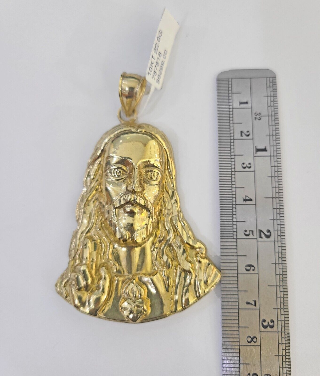 Real 10K Yellow Gold Jesus Head Pendant Charm Genuine - GoldenlinQ