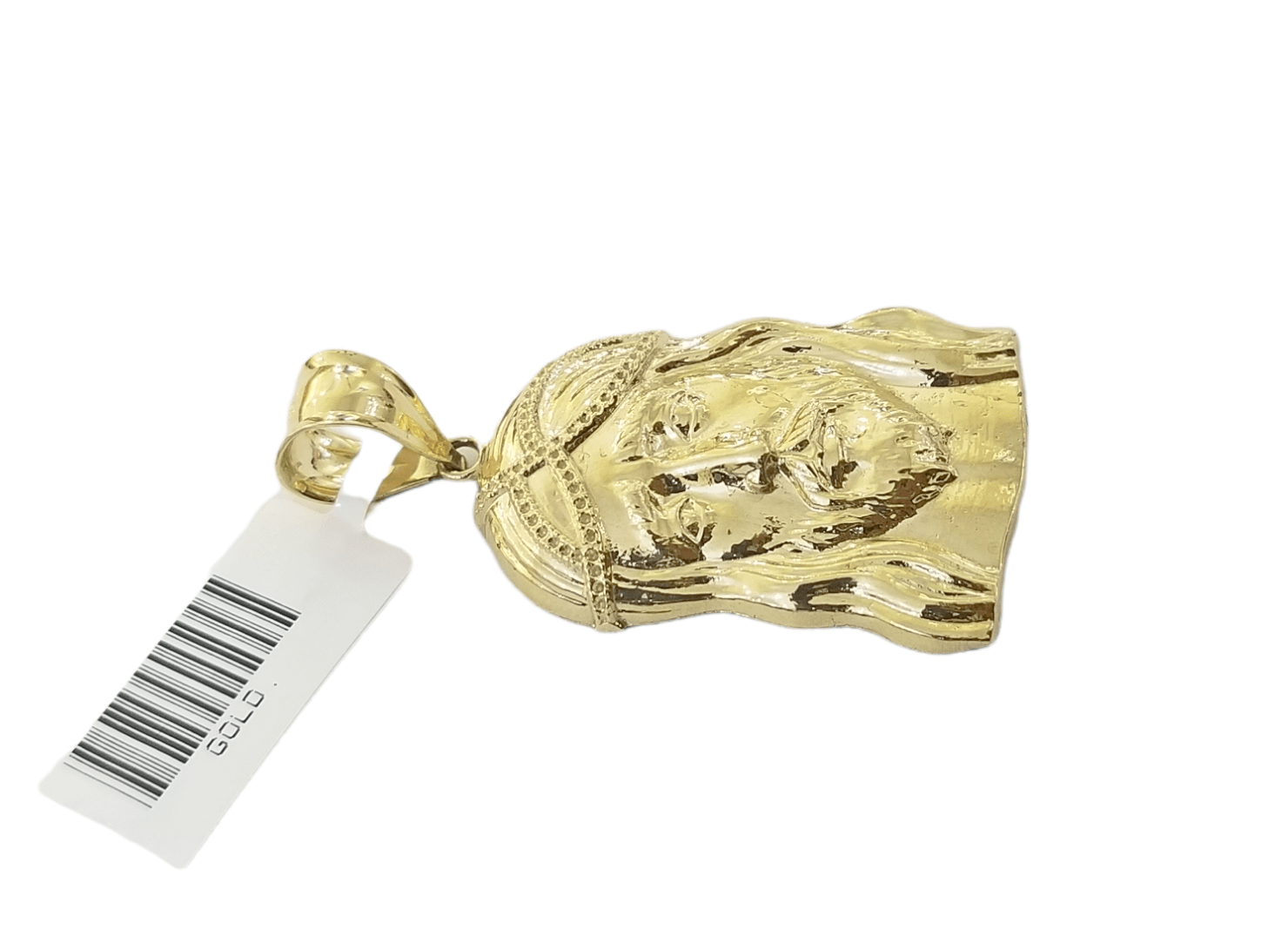 Real 10K Yellow Gold Jesus Head Pendent Charm - GoldenlinQ