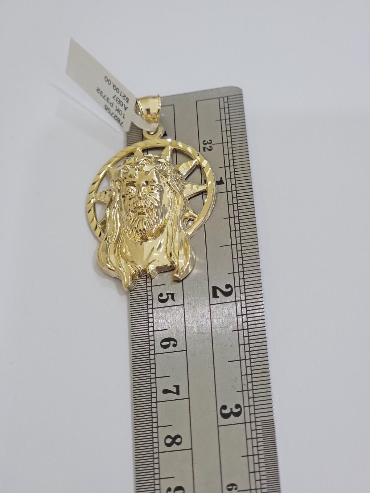 Real 10K Yellow Gold Jesus Pendant Mens Star Head Charm 1.5 Inch For Chains SALE - GoldenlinQ