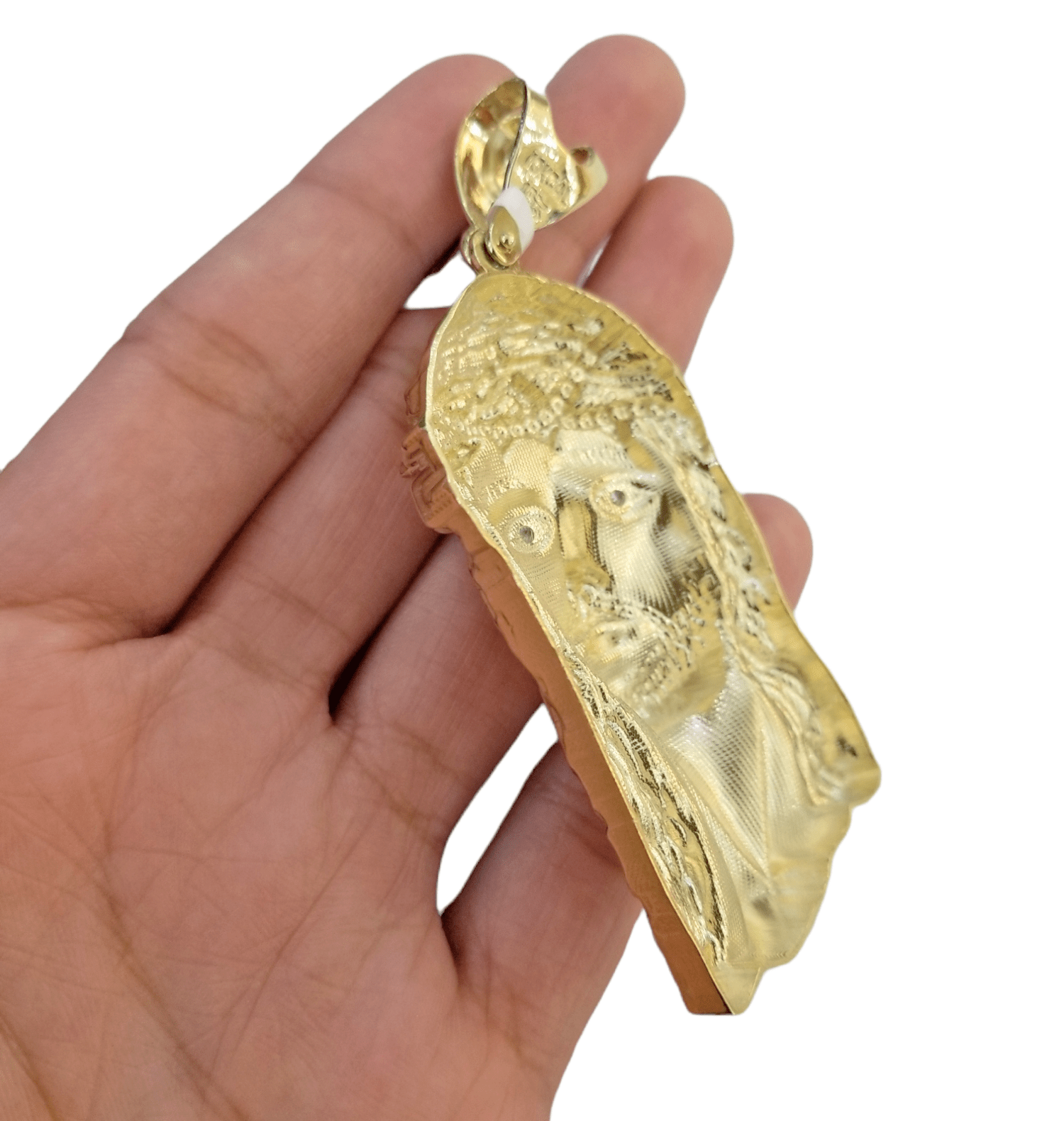 Real 10K Yellow Gold Jesus Pendent Charm 3" Inch 10kt Jesus Head - GoldenlinQ