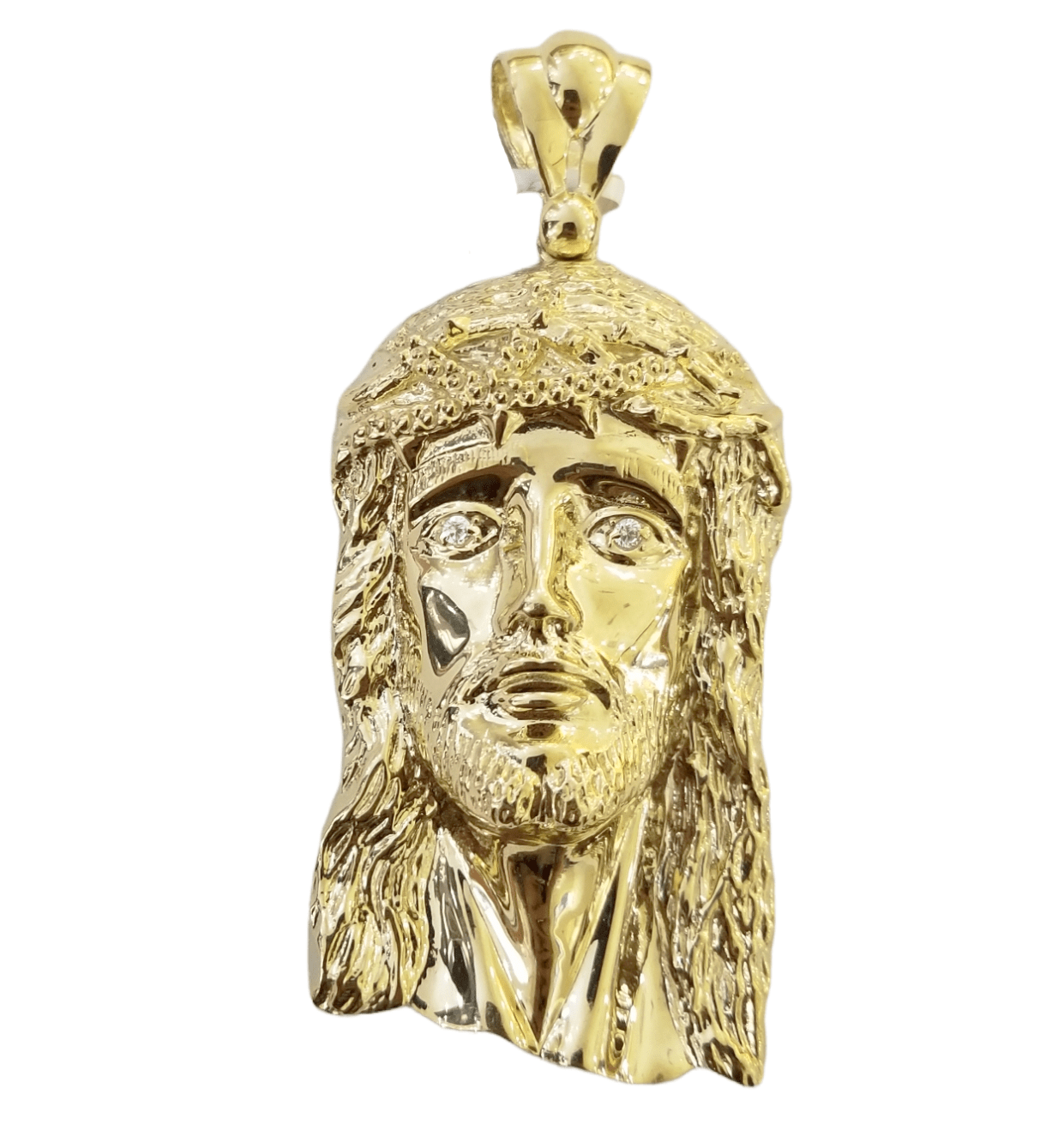 Real 10K Yellow Gold Jesus Pendent Charm 3" Inch 10kt Jesus Head - GoldenlinQ