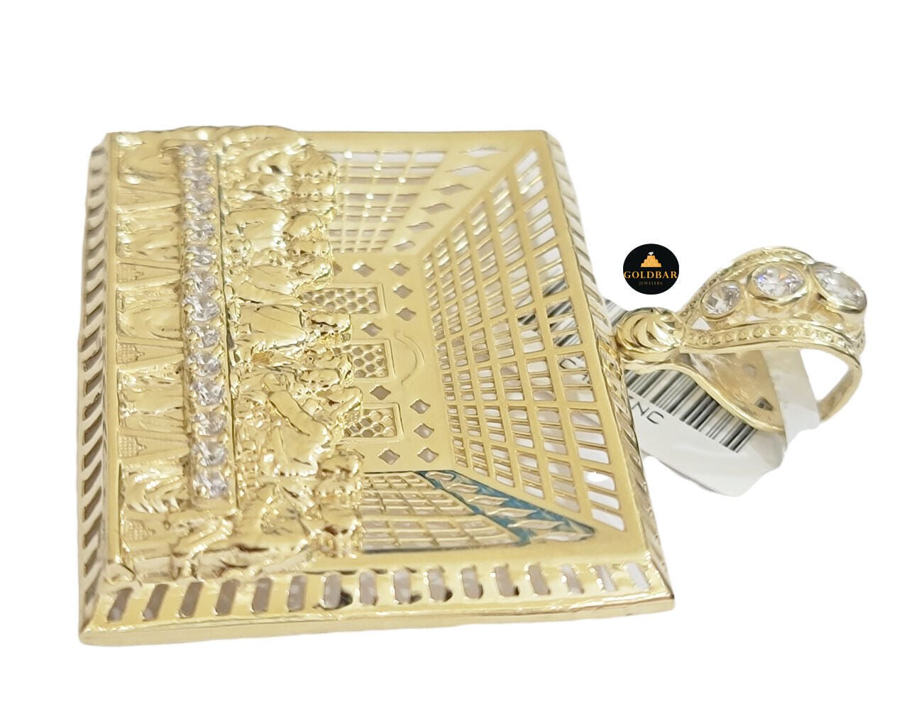 Real 10k Yellow Gold last supper Charm Pendant For Men's 2" Inch For Chain,10KT - GoldenlinQ