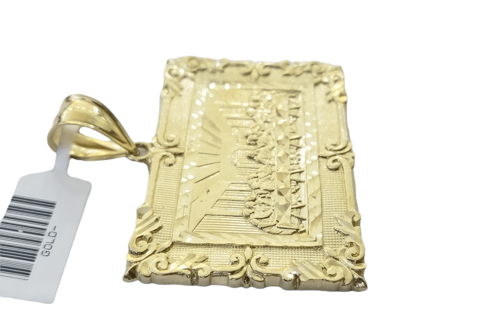 Real 10K Yellow Gold Last Supper Pendent Charm 2" Inch - GoldenlinQ