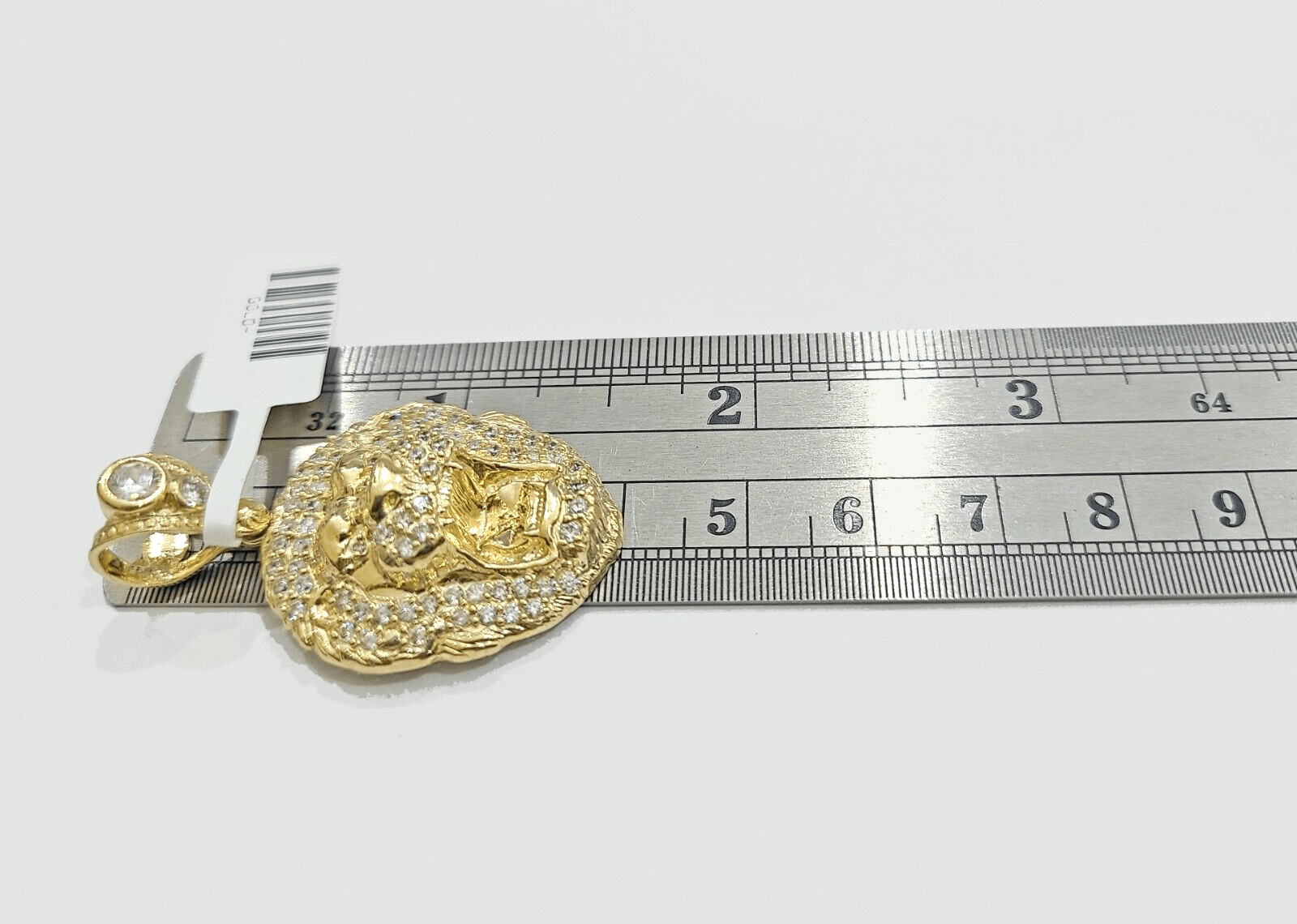 Real 10k Yellow Gold Lion Head Charm 1.5''inches Pendant 10kt for Chain - GoldenlinQ