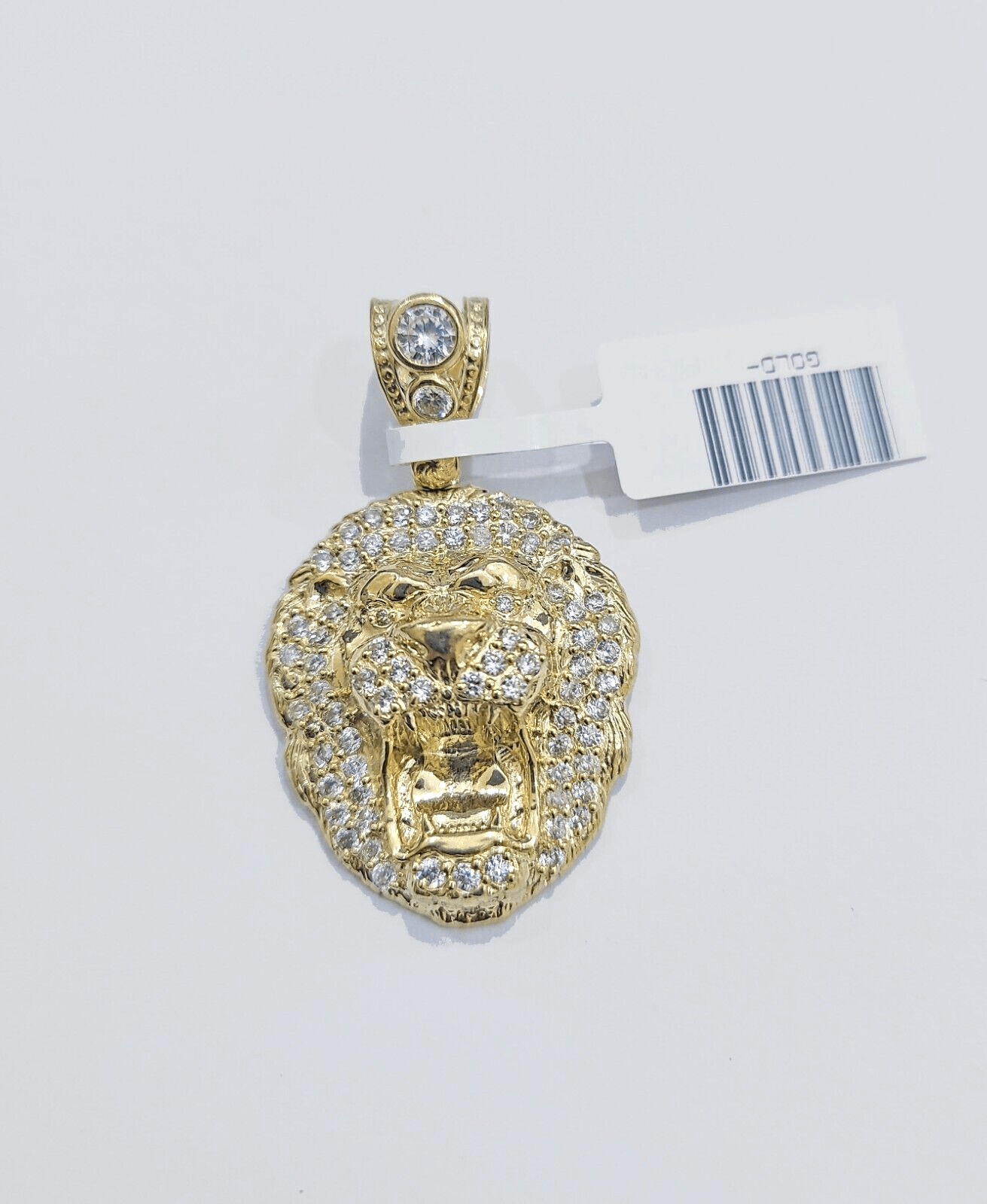 Real 10k Yellow Gold Lion Head Charm 1.5''inches Pendant 10kt for Chain - GoldenlinQ