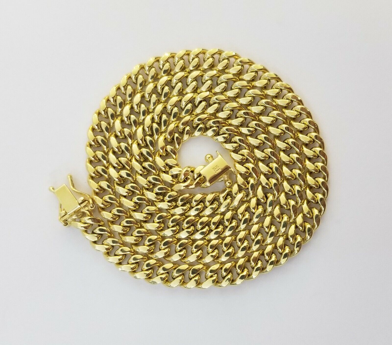 Real 10k Yellow Gold Men Ankh Cross Charm 20" Inch 6mm Miami Cuban Chain - GoldenlinQ