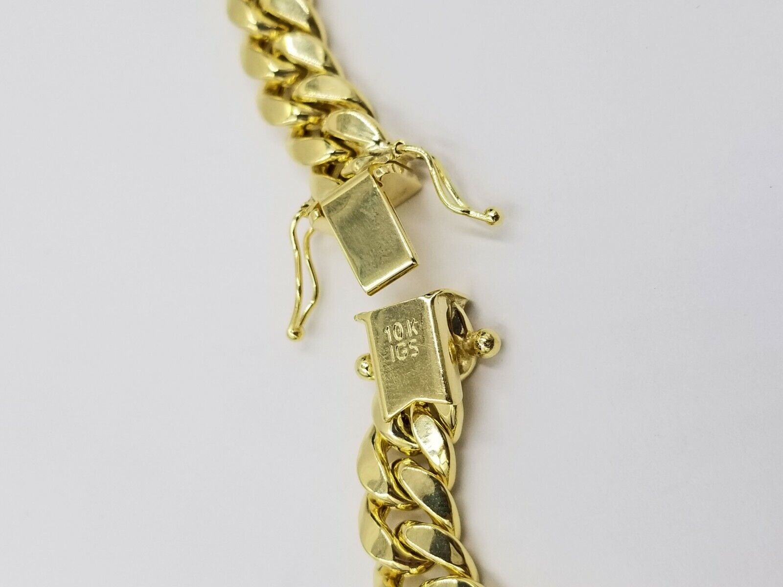 Real 10k Yellow Gold Men Jesus Cross Charm with Miami Cuban Chain Diamond Cut - GoldenlinQ