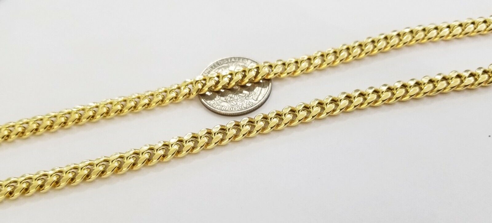 Real 10k yellow Gold Men Necklace chain 7mm 20" Miami Cuban Chain Box Lock - GoldenlinQ