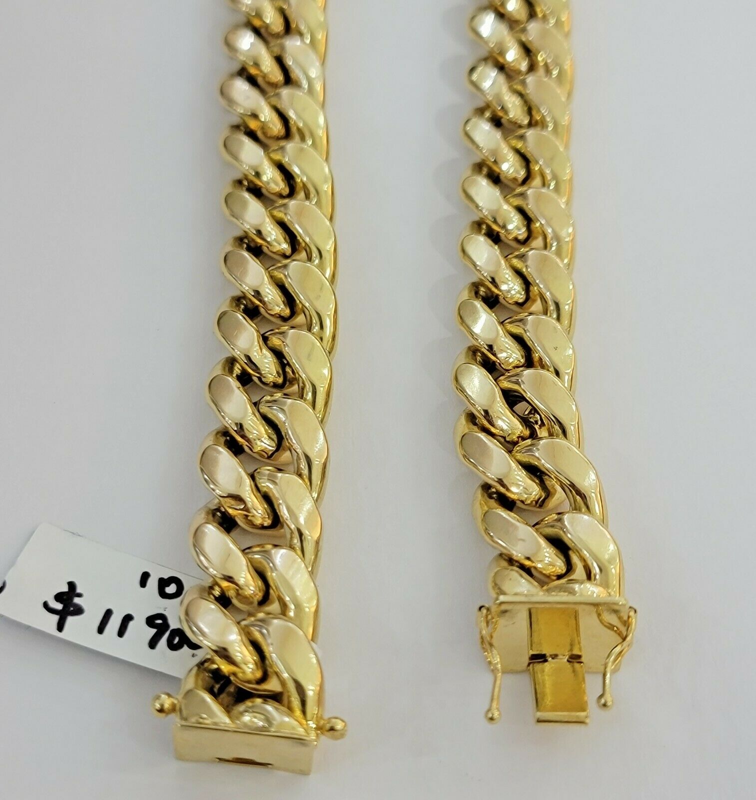 REAL 10k Yellow Gold Men's Chain 15mm Miami Cuban Link Necklace 24" Inch THICK - GoldenlinQ