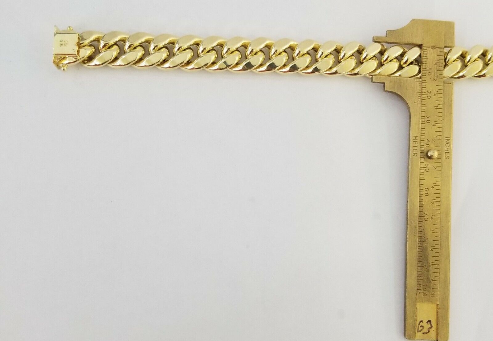 Real 10K Yellow Gold Miami Cuban Bracelet 9 Inch 15mm,box lock thick - GoldenlinQ