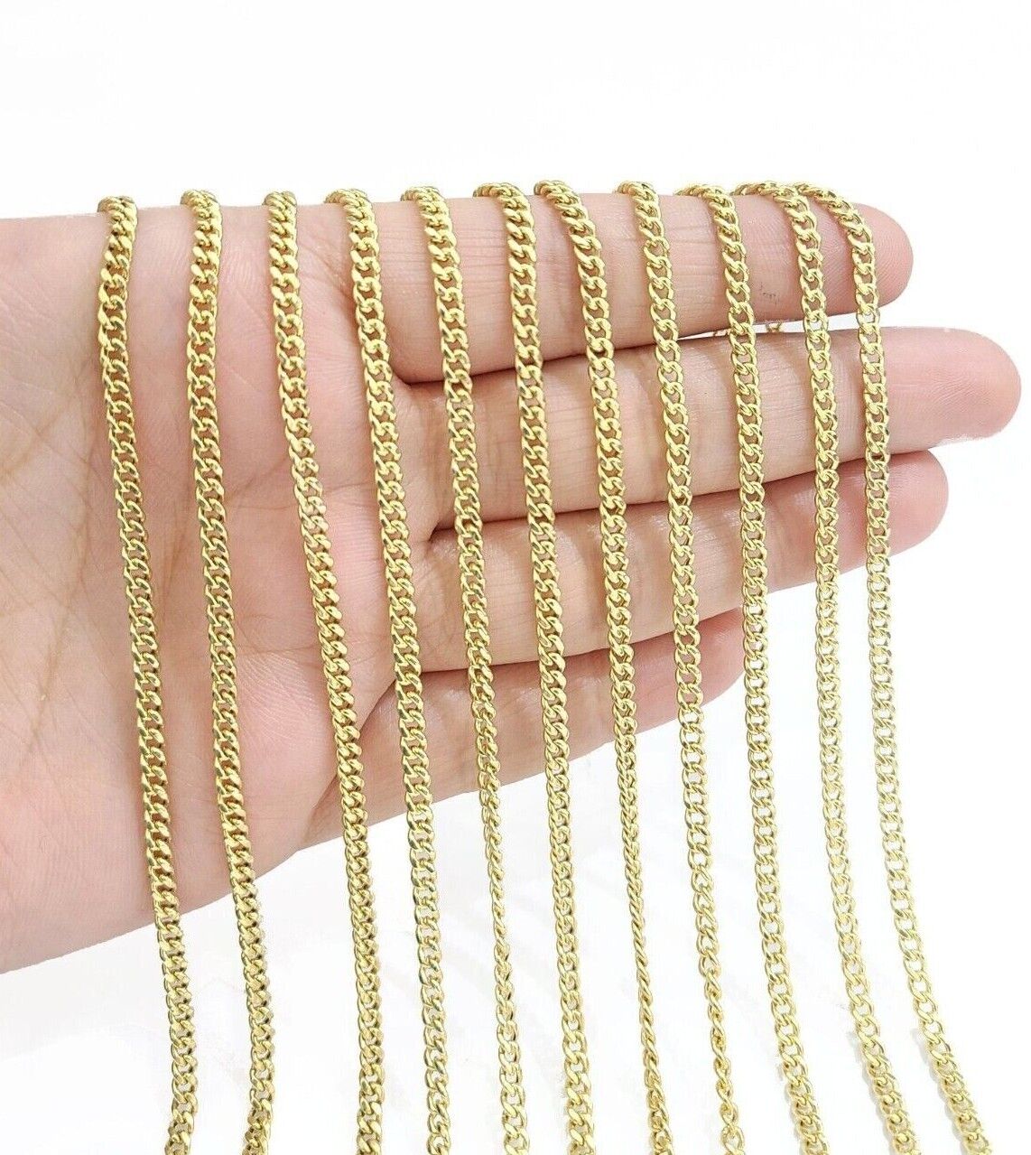 Real 10K Yellow Gold Miami Cuban Chain 4mm Necklace 18 - 24" Inches Lobster 10kt - GoldenlinQ