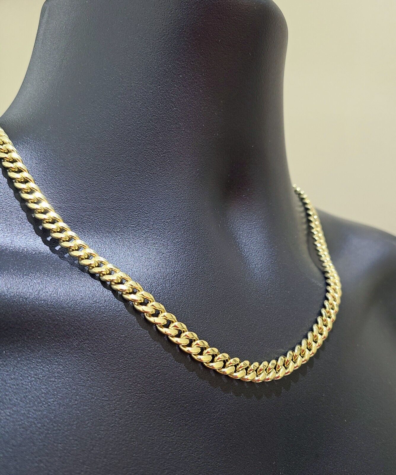 Real 10k Yellow Gold Miami Cuban Chain 7mm Necklace 18'' - 28'' inch 10kt Unisex - GoldenlinQ