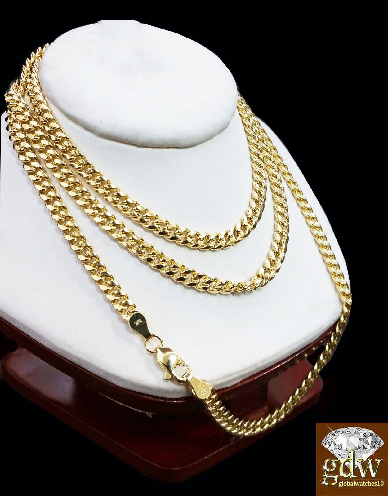 Real 10k Yellow Gold Miami Cuban Chain Necklace 20" 22" 24" 26" Inch Men Women - GoldenlinQ