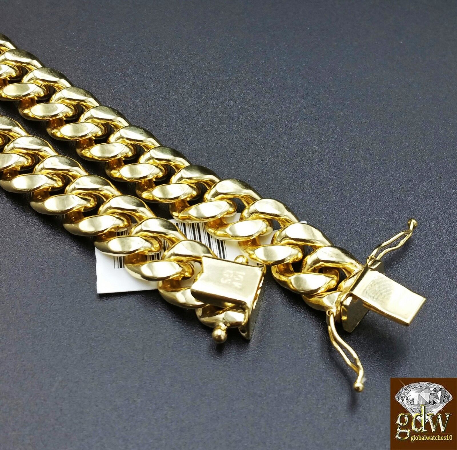 Real 10K Yellow Gold Miami Cuban Chain Necklace 9mm 28" Box Lobster Clasp - GoldenlinQ